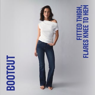 Bootcut. Fitted thigh, flares knee to hem