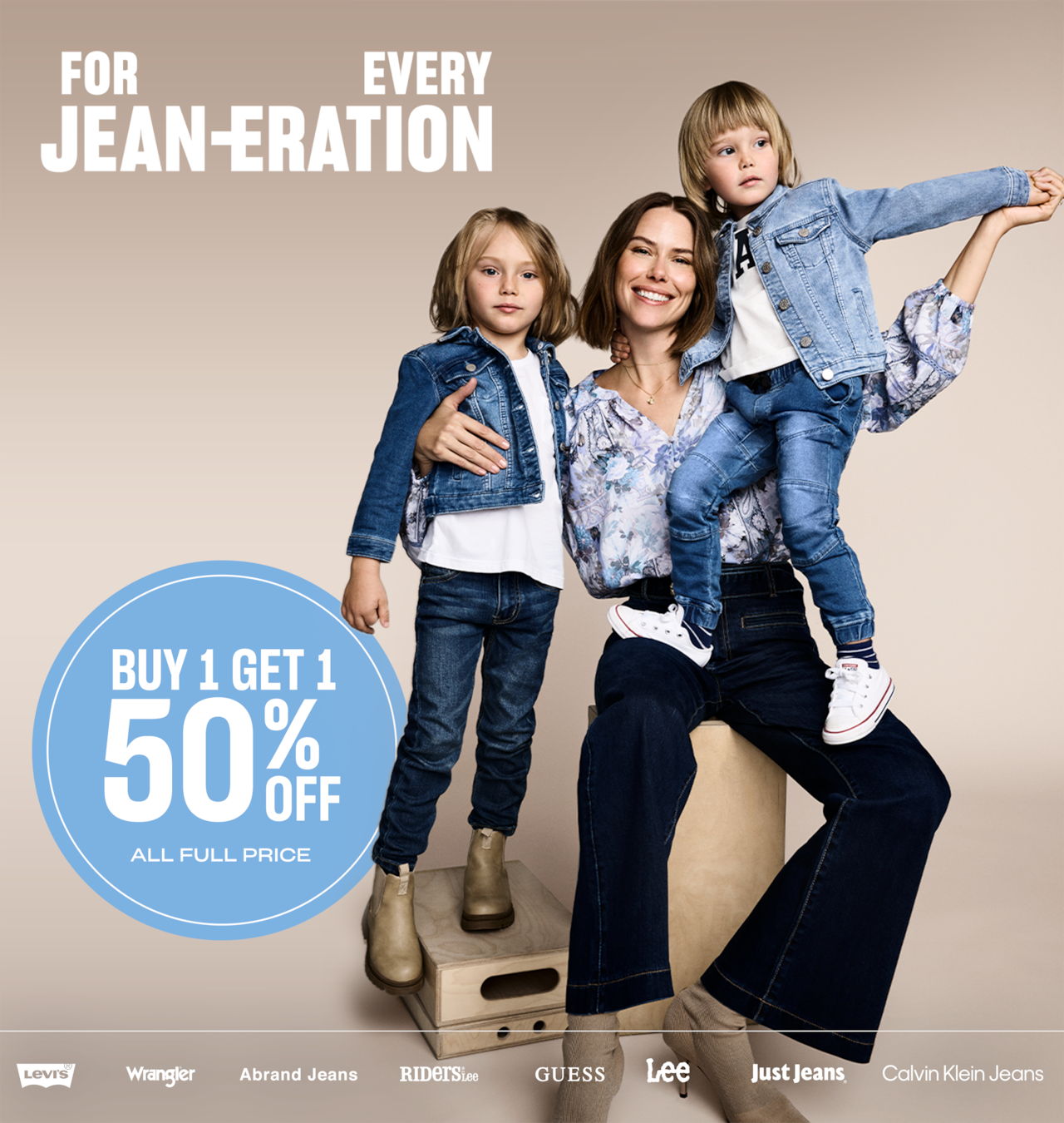For Every Jean-eration. 50% Off All Full Price