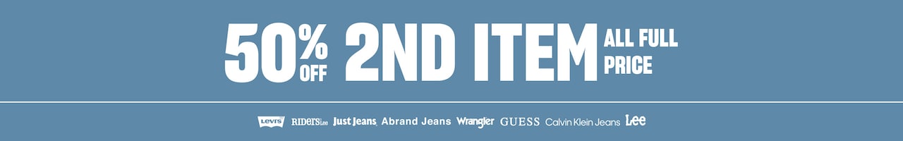 50% Off 2nd Item. All Full Price.