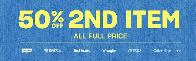 50% Off 2nd Item. All Full Price