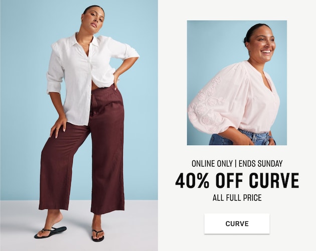 Online Only. Ends Sunday. 40% Off Curve All Full Price