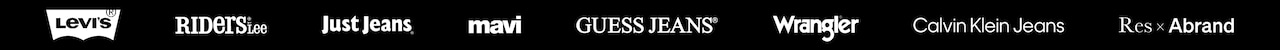 Levi's. Riders by Lee. Just Jeans. Mavi. Guess. Wrangler. Calvin Klein Jeans. Res x Abrand