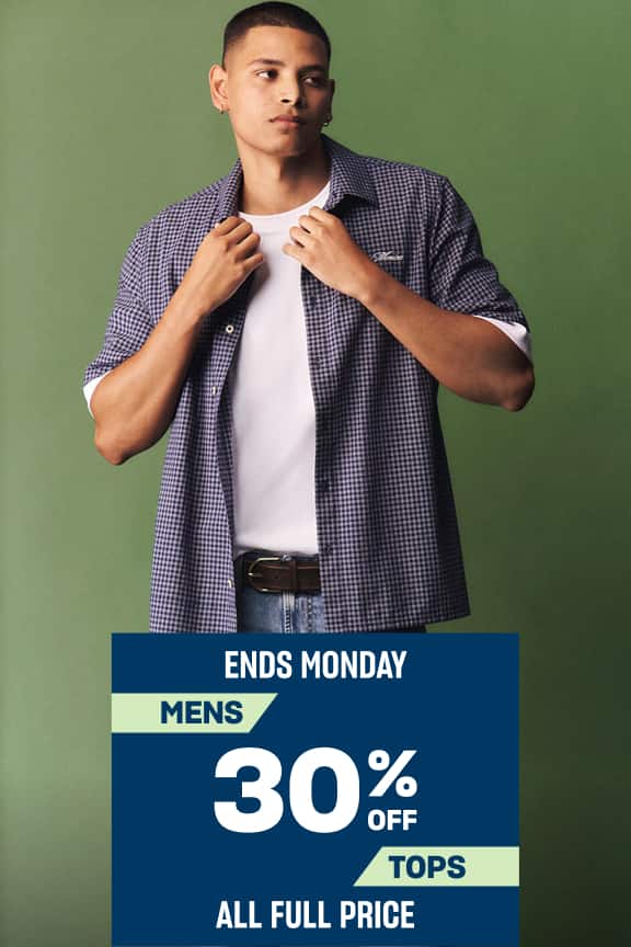 Ends Monday. 30% Off Mens Tops. All Full Price
