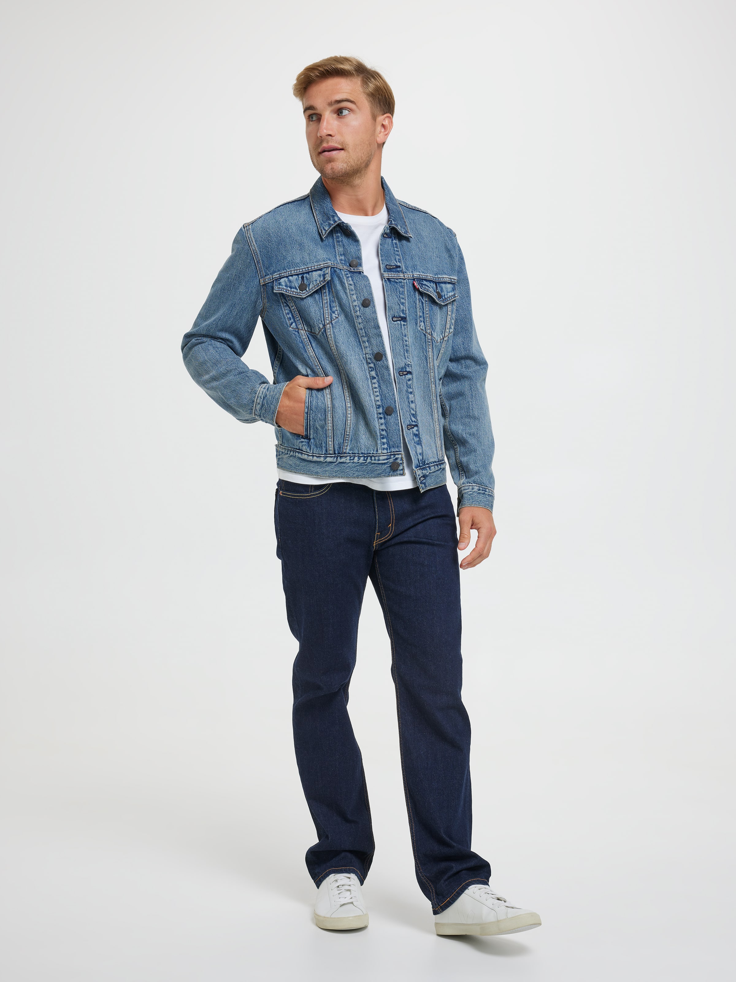 Image for Trucker Jacket In Skyline from JustGroupNZ