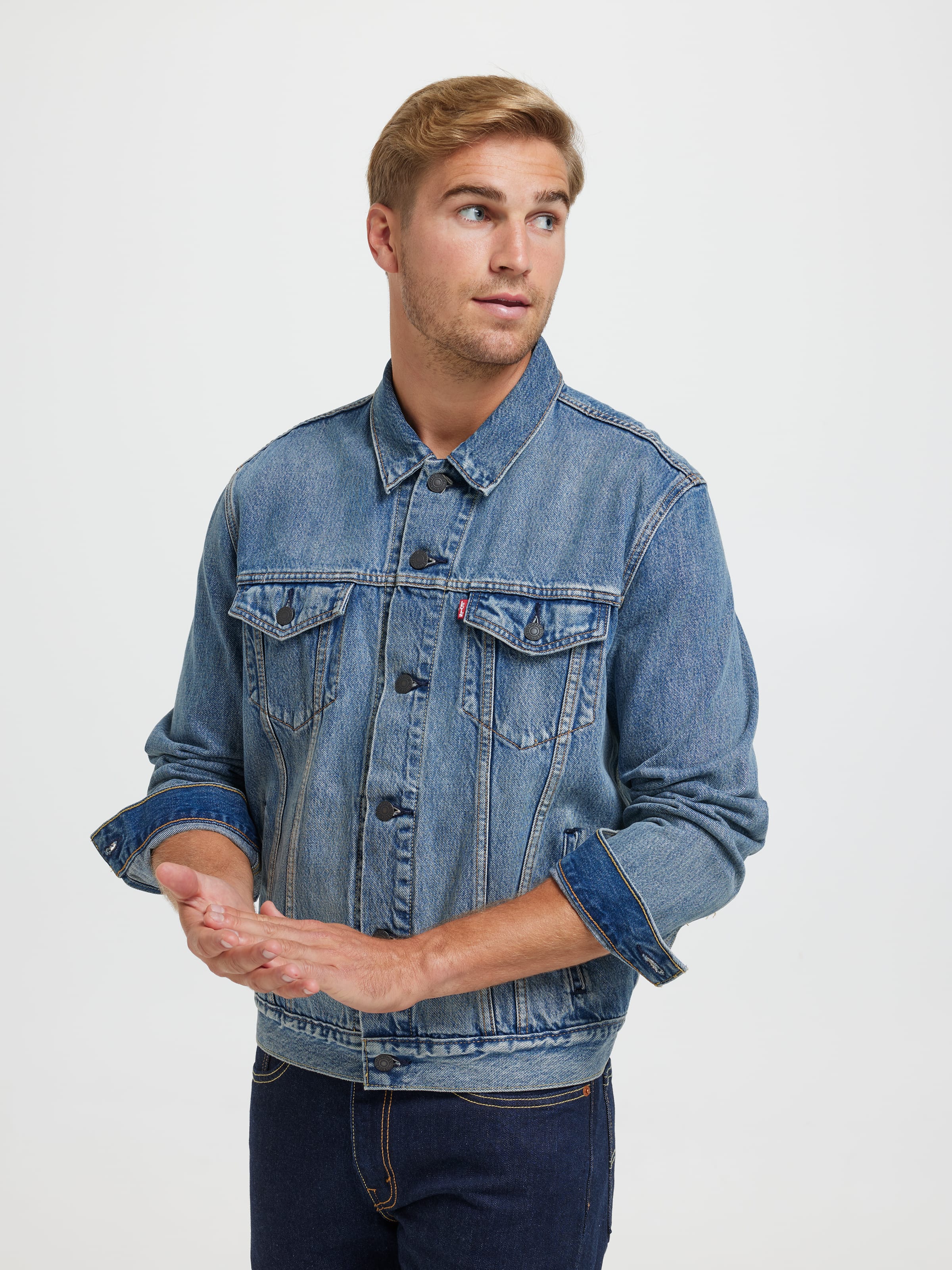Image for Trucker Jacket In Skyline from JustGroupNZ