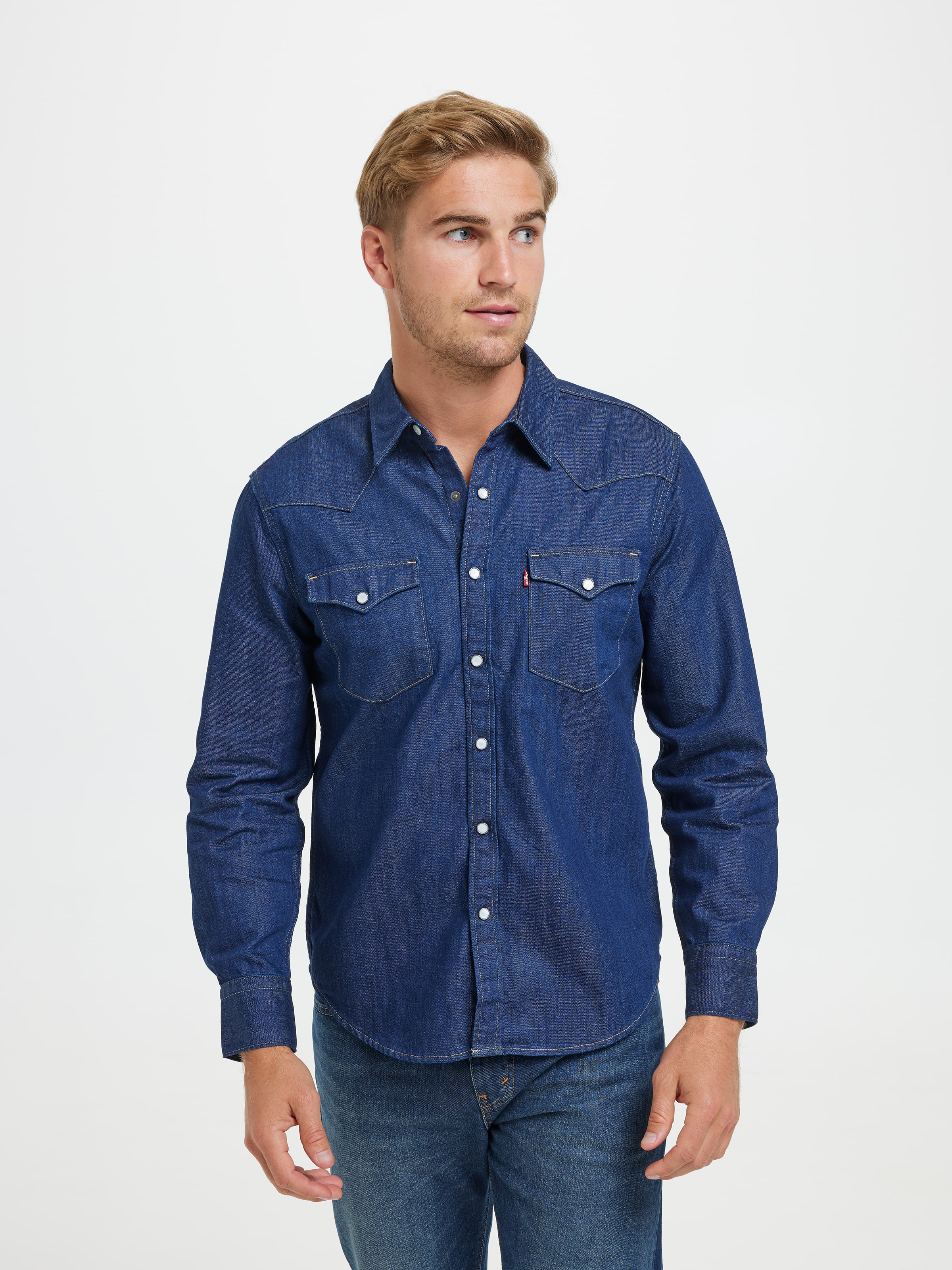 Barstow Western Shirt In Indigo Rinse