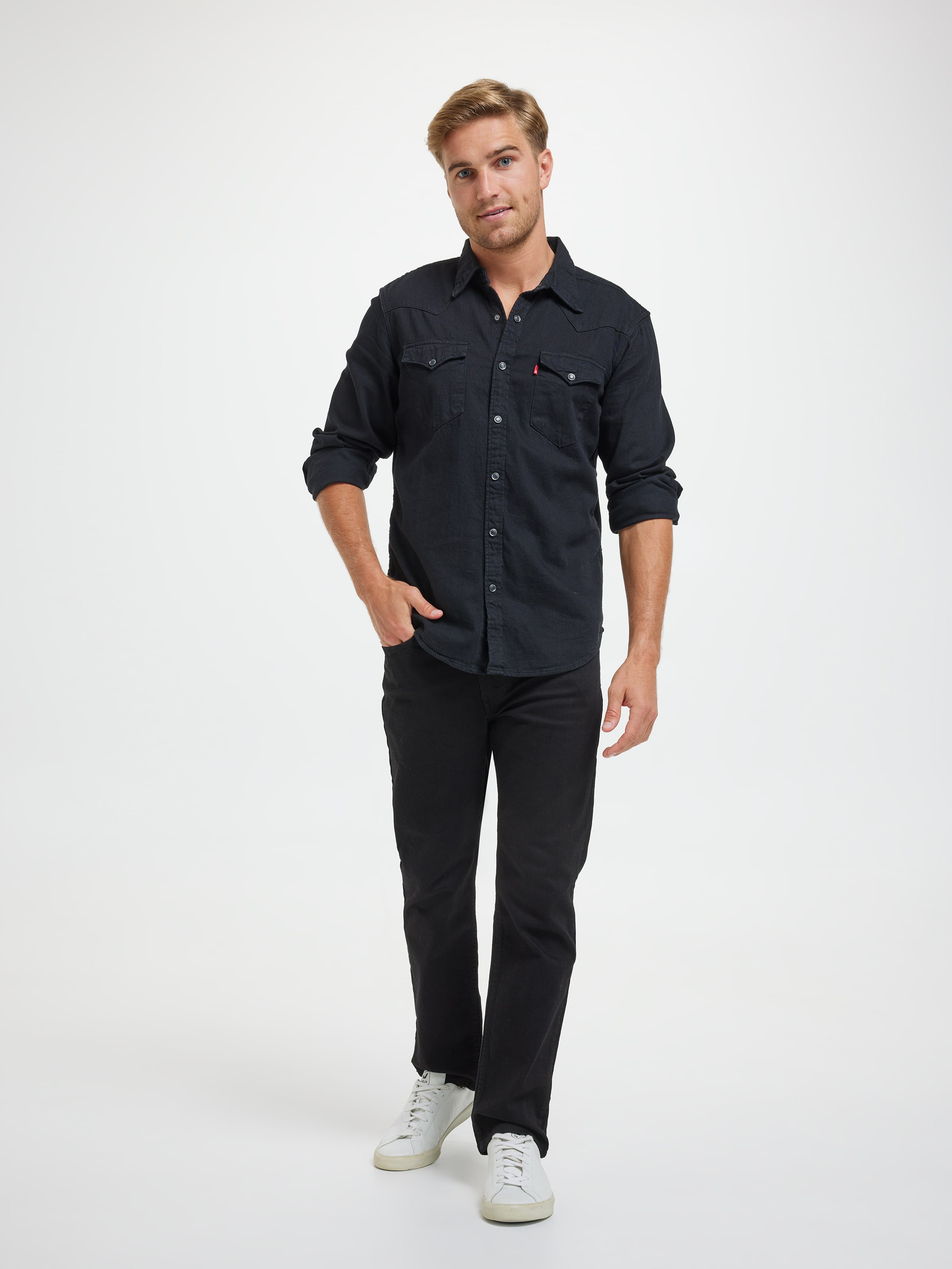 Barstow Western Shirt In Marble Black