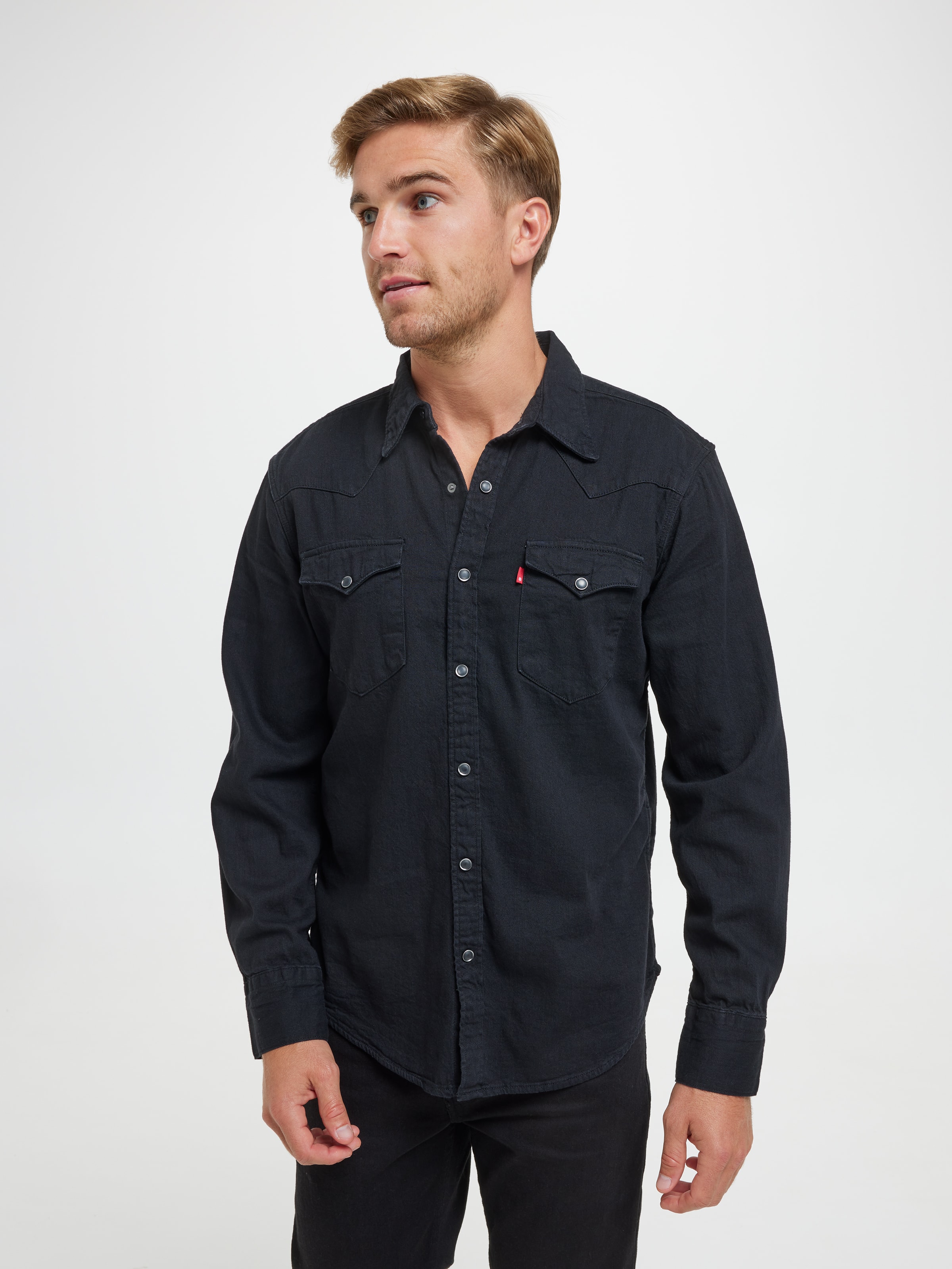 Barstow Western Shirt In Marble Black