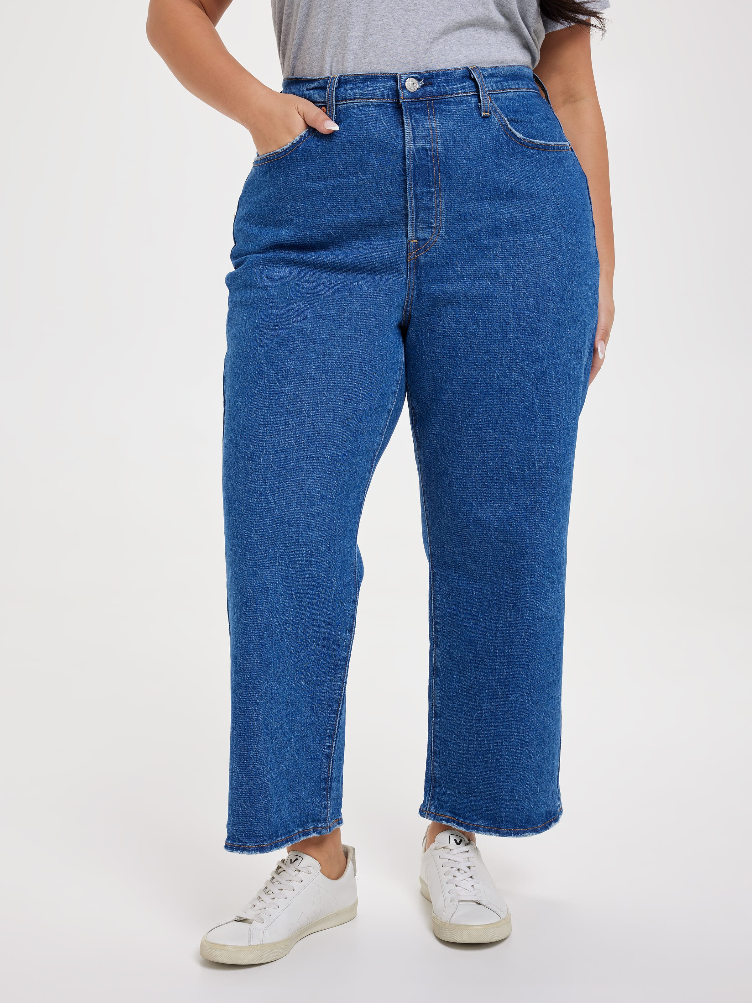 Curve Ribcage Straight Ankle Jean In Jazz Pop