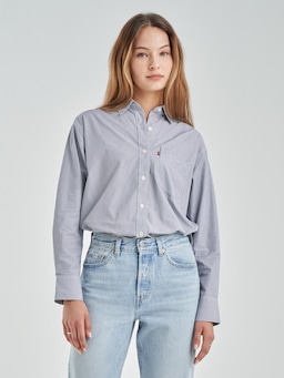 Nola Oversized Shirt In Stripe Crown Blue
