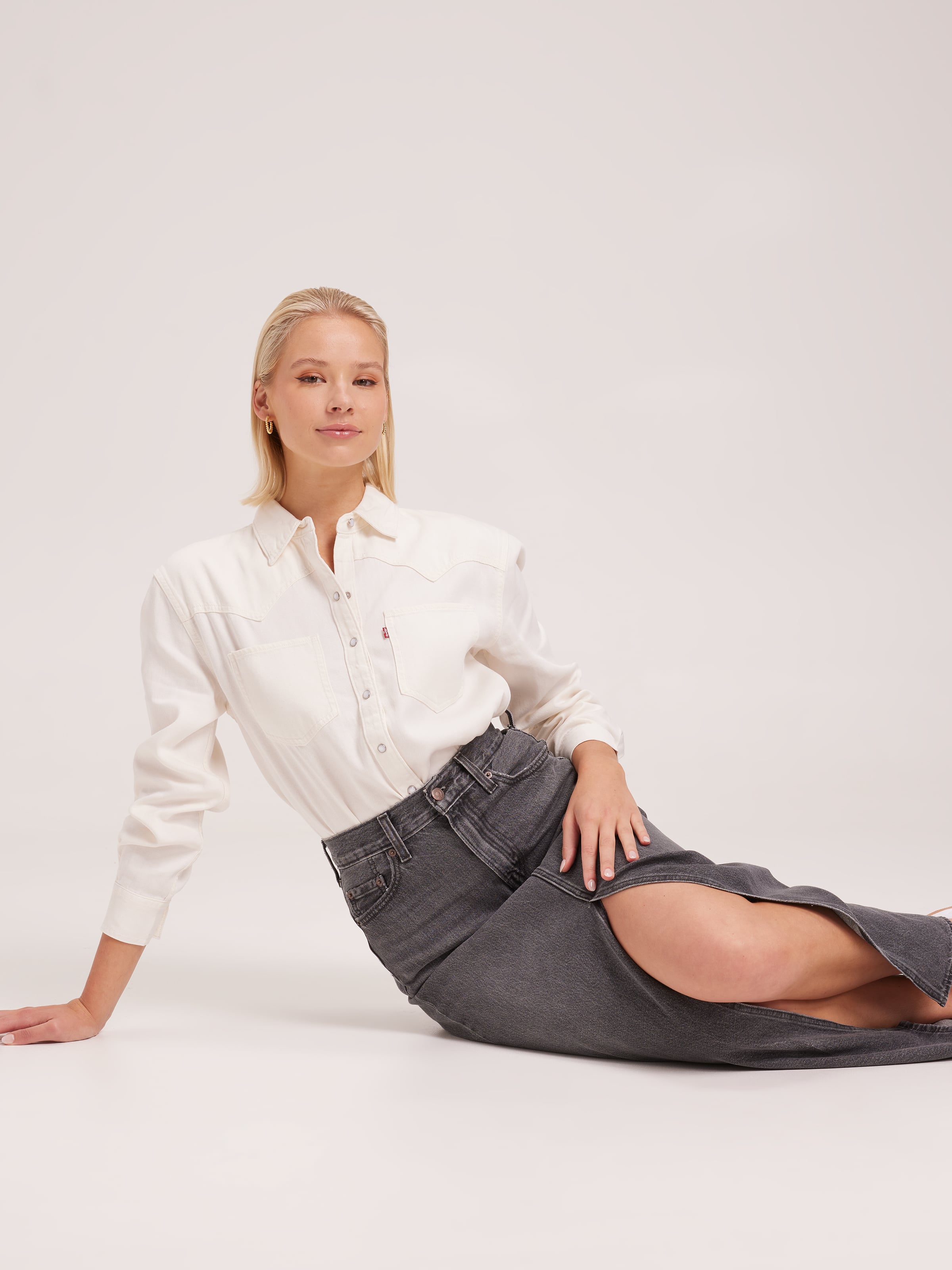Teodora Western Shirt In Ecru