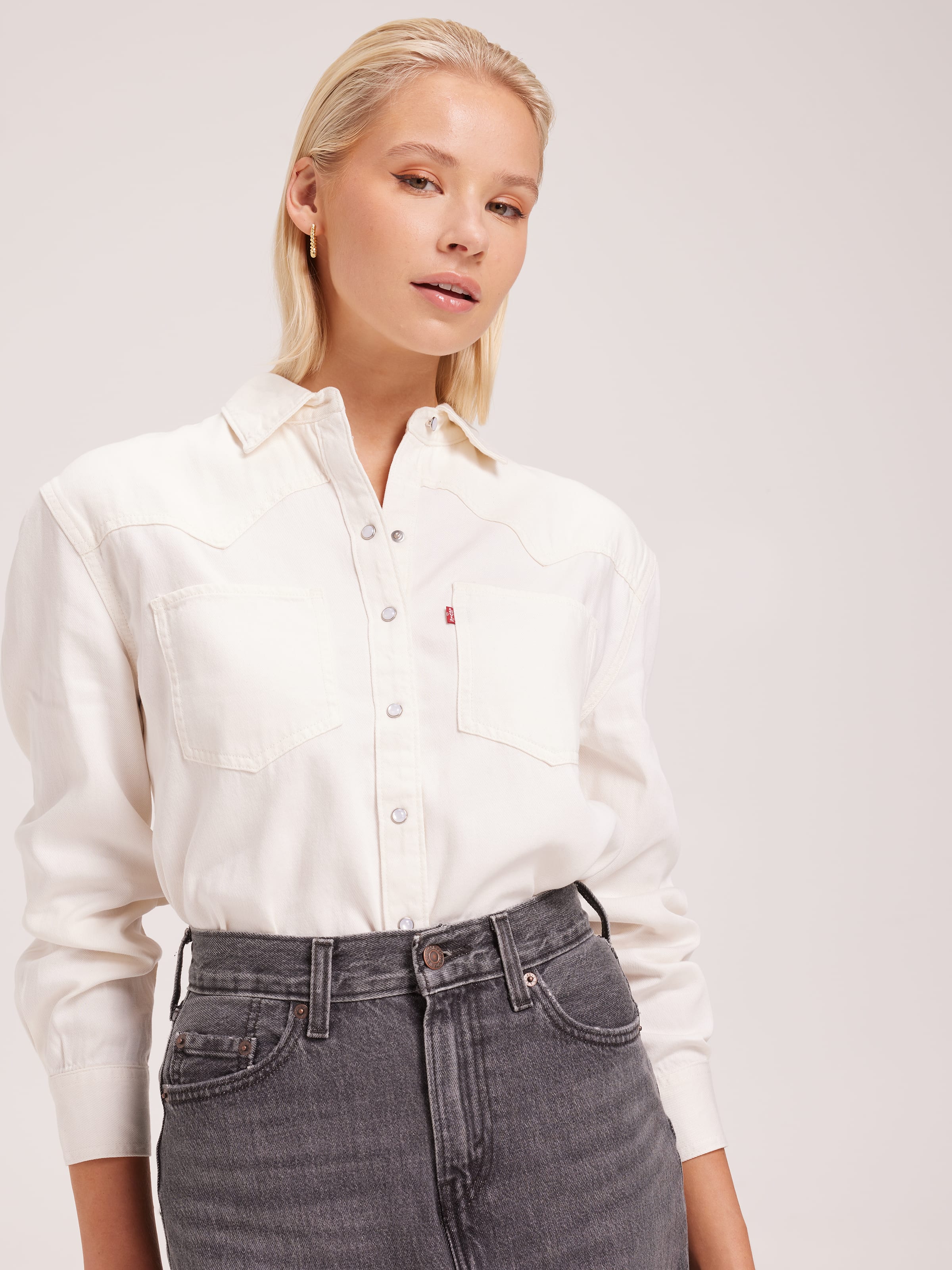 Teodora Western Shirt In Ecru