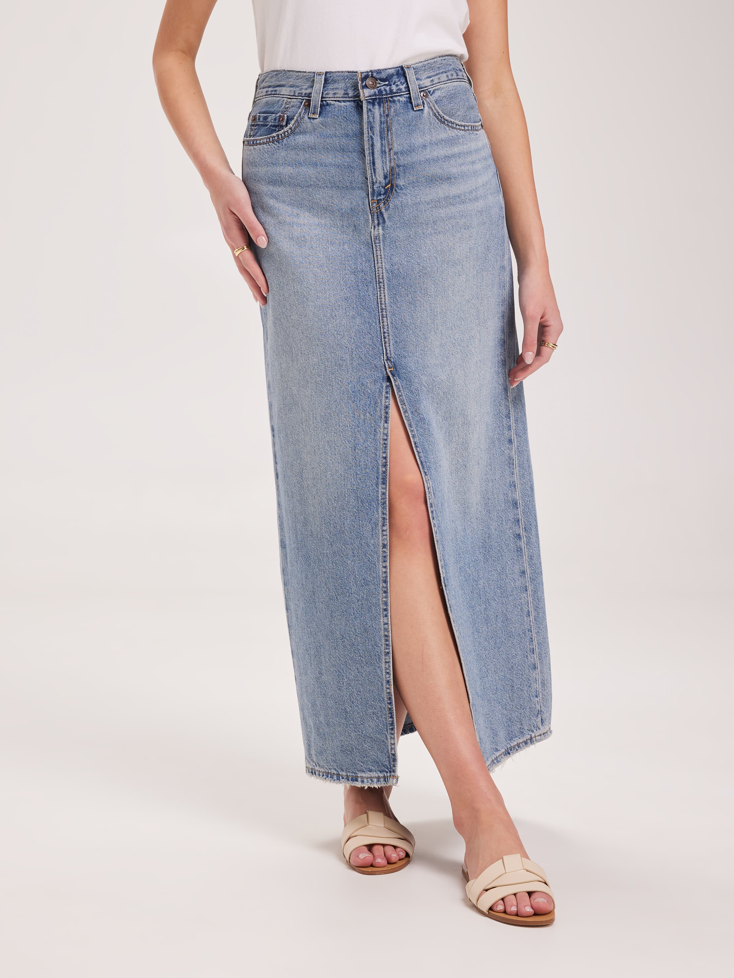 Ankle Column Skirt In Please Hold