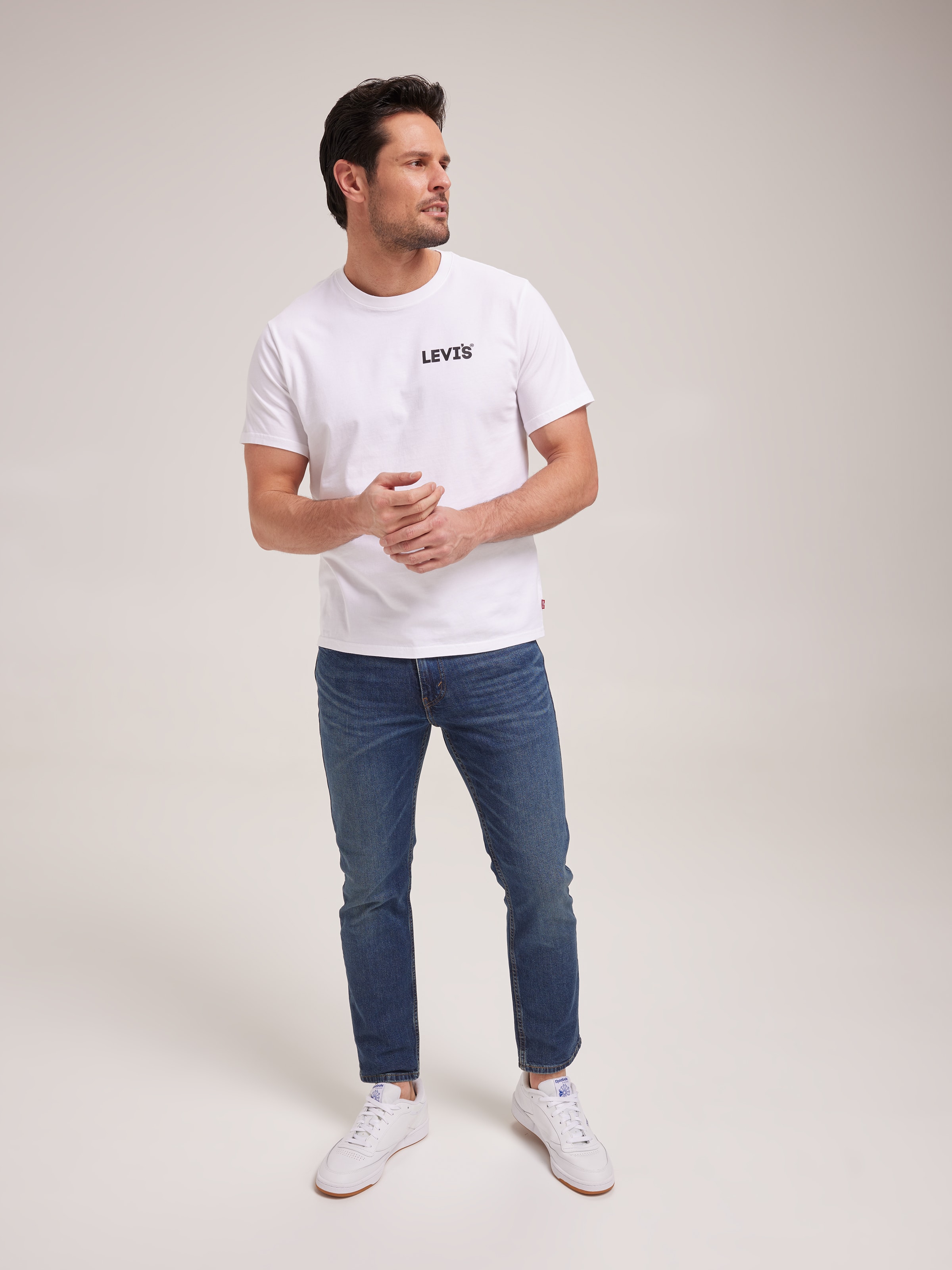 Relaxed Fit Tee In Headline Logo White