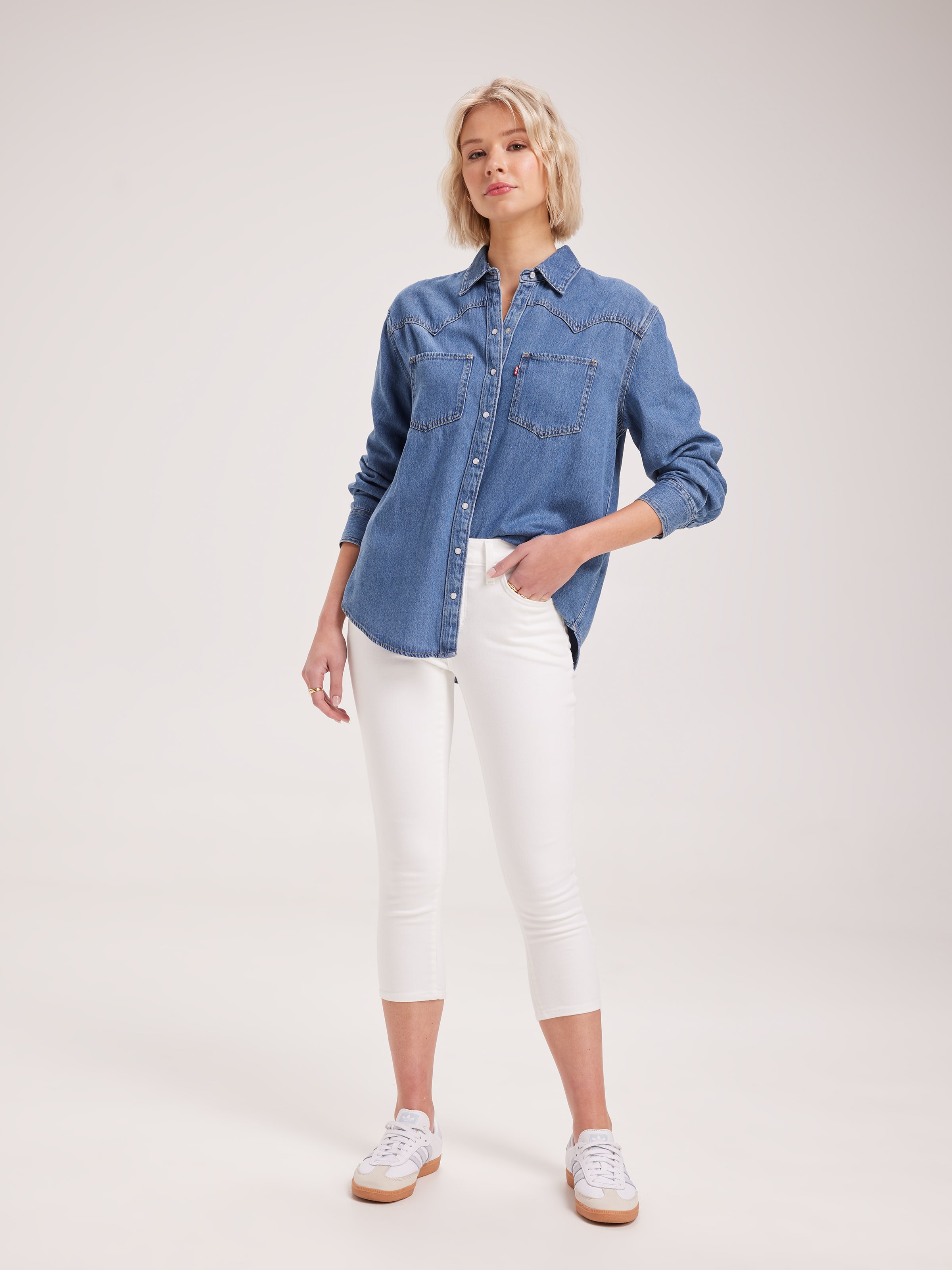 311 Skinny Capri In White