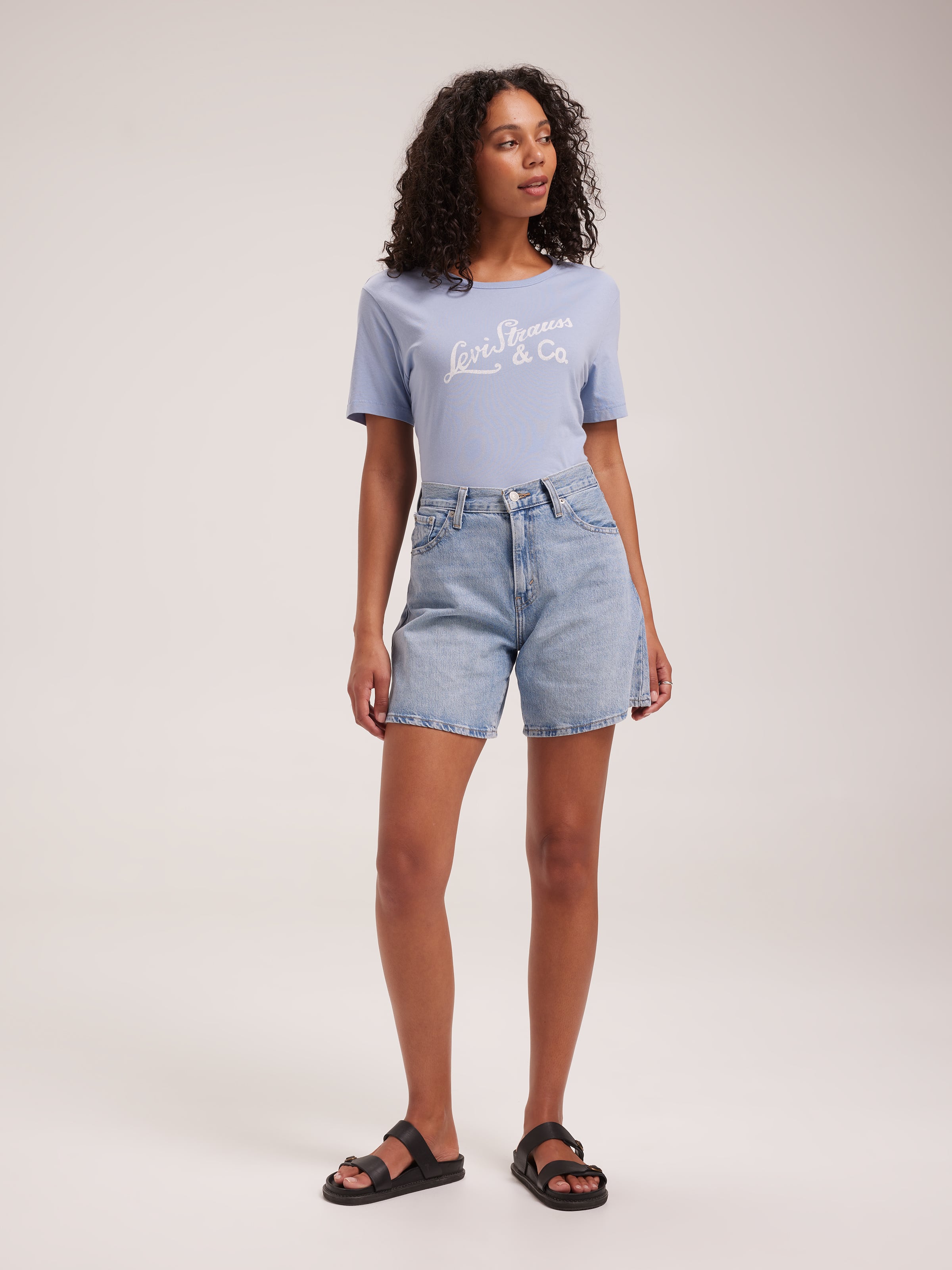 Graphic Iconic Tee In Archival Script Forever Blue