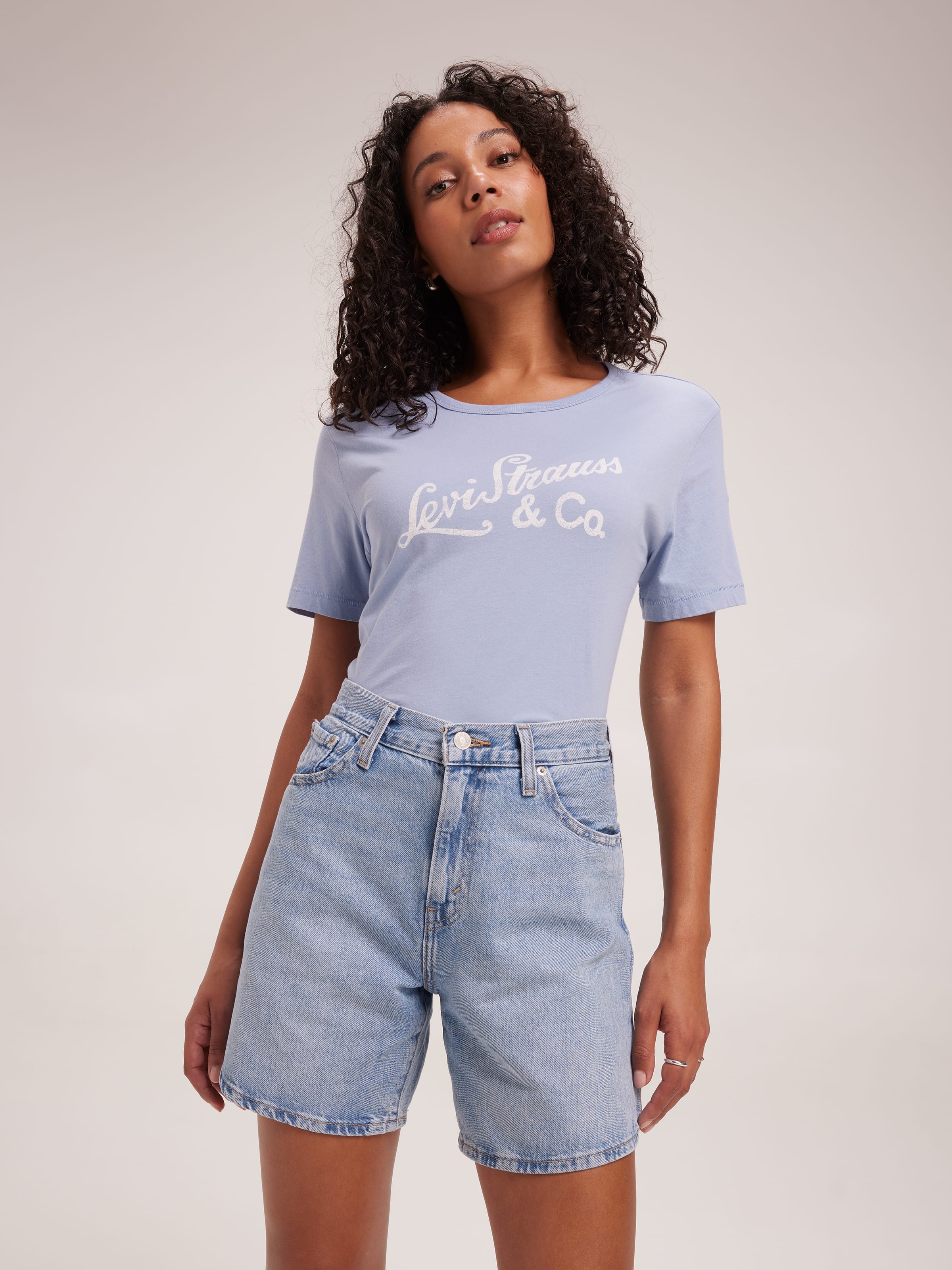 Graphic Iconic Tee In Archival Script Forever Blue