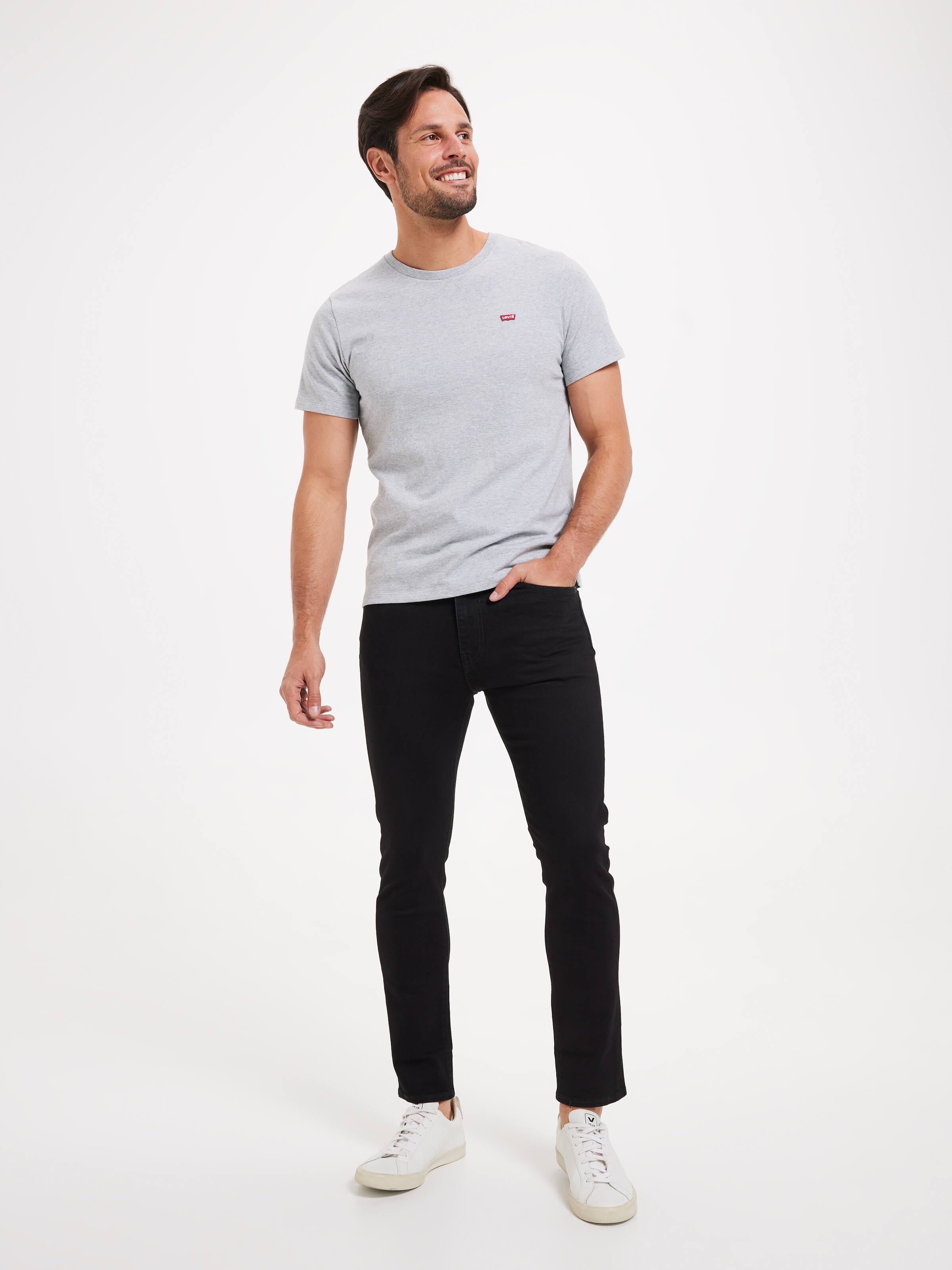 510 Skinny Jeans In Black Leaf