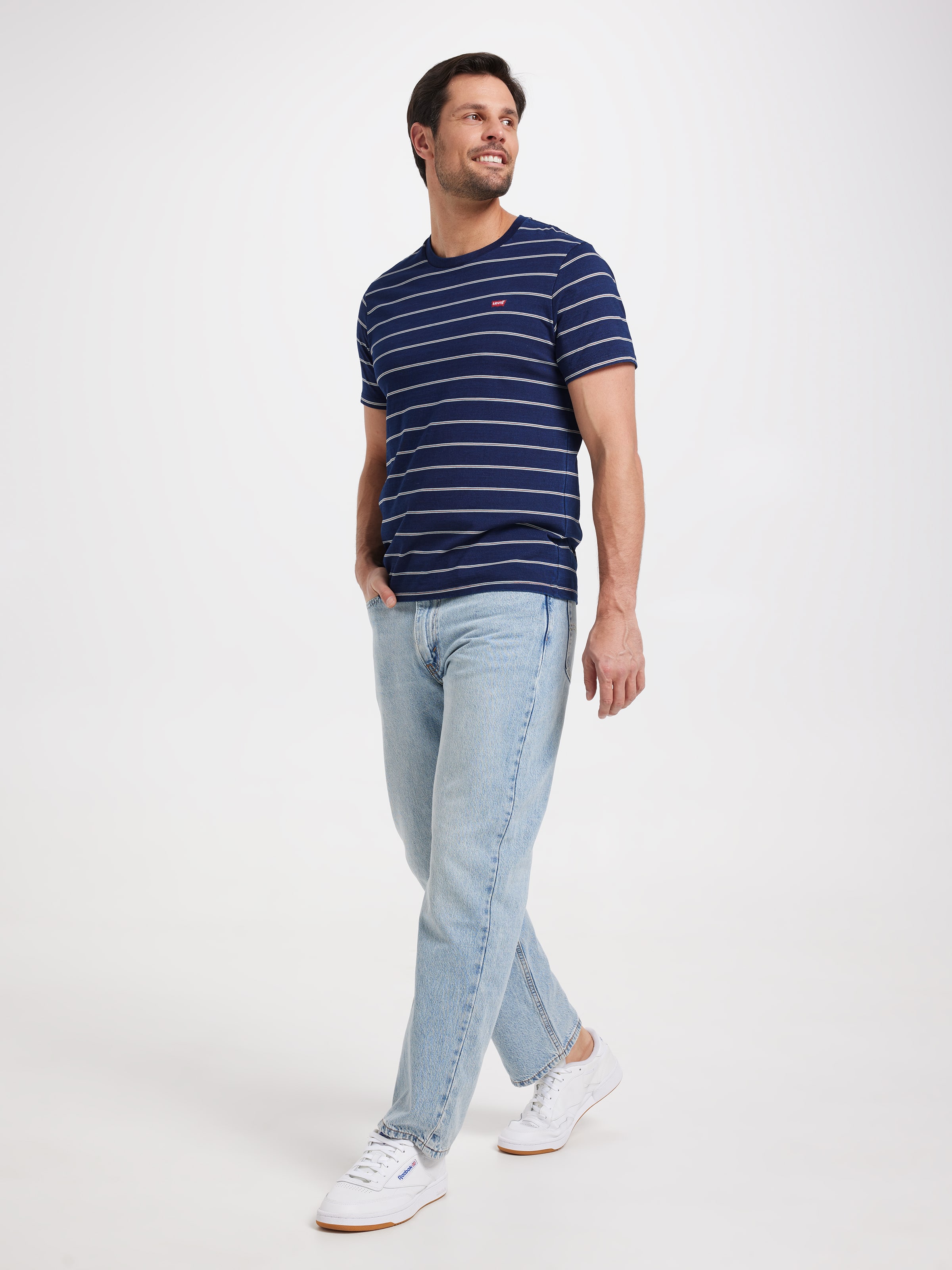 Original Hm Tee In Taper Stripe True Indigo Dark