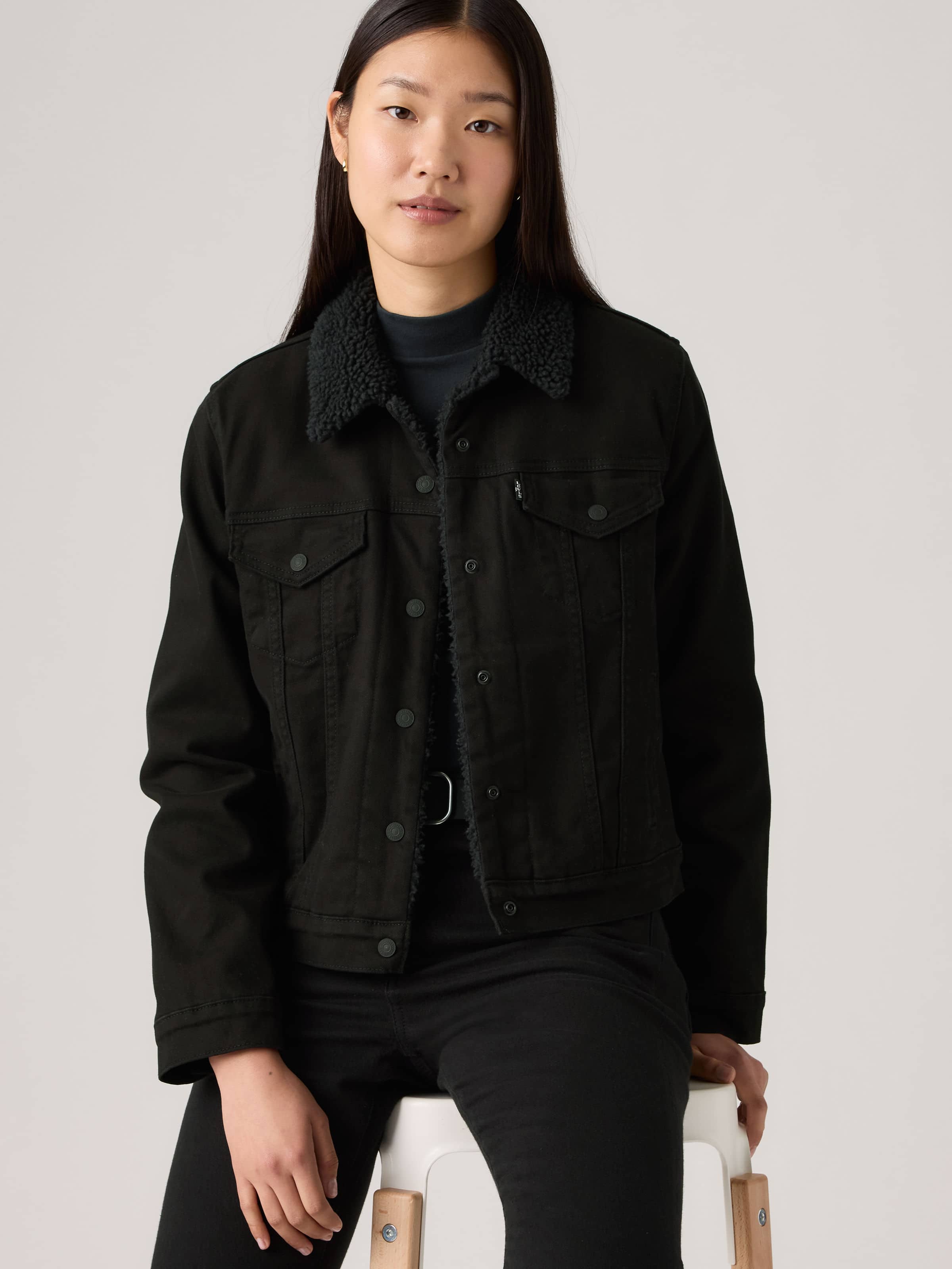 Original Sherpa Trucker In Black And Black