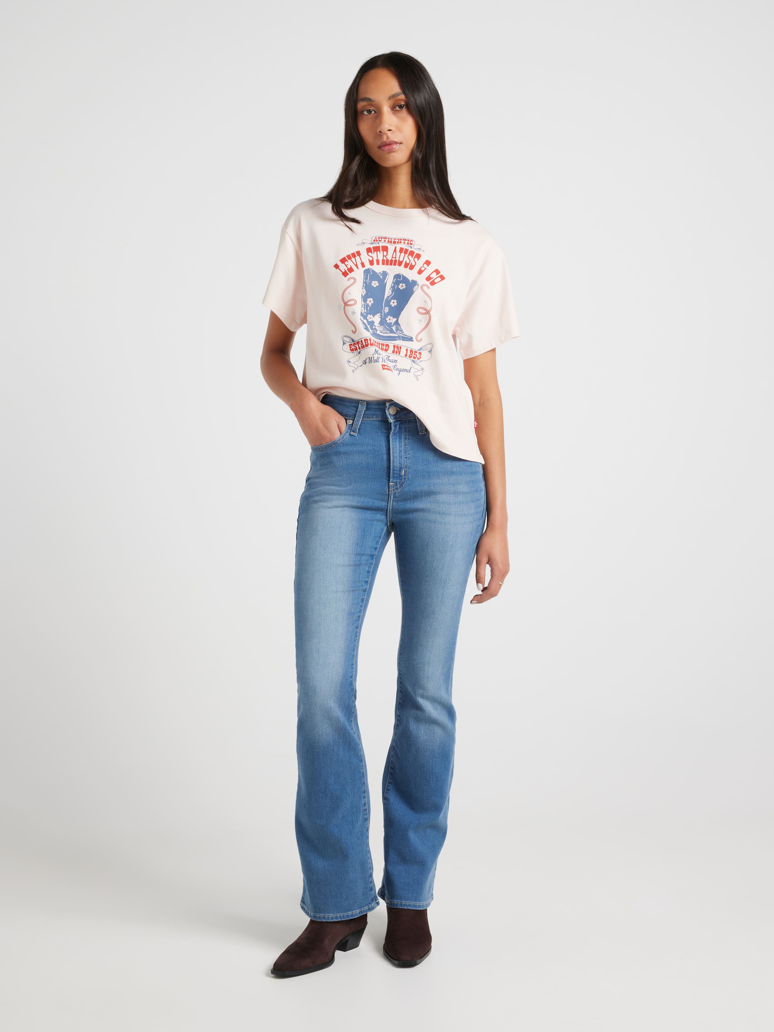 726 High Rise Flare Jean In Eternal Indigo Mid