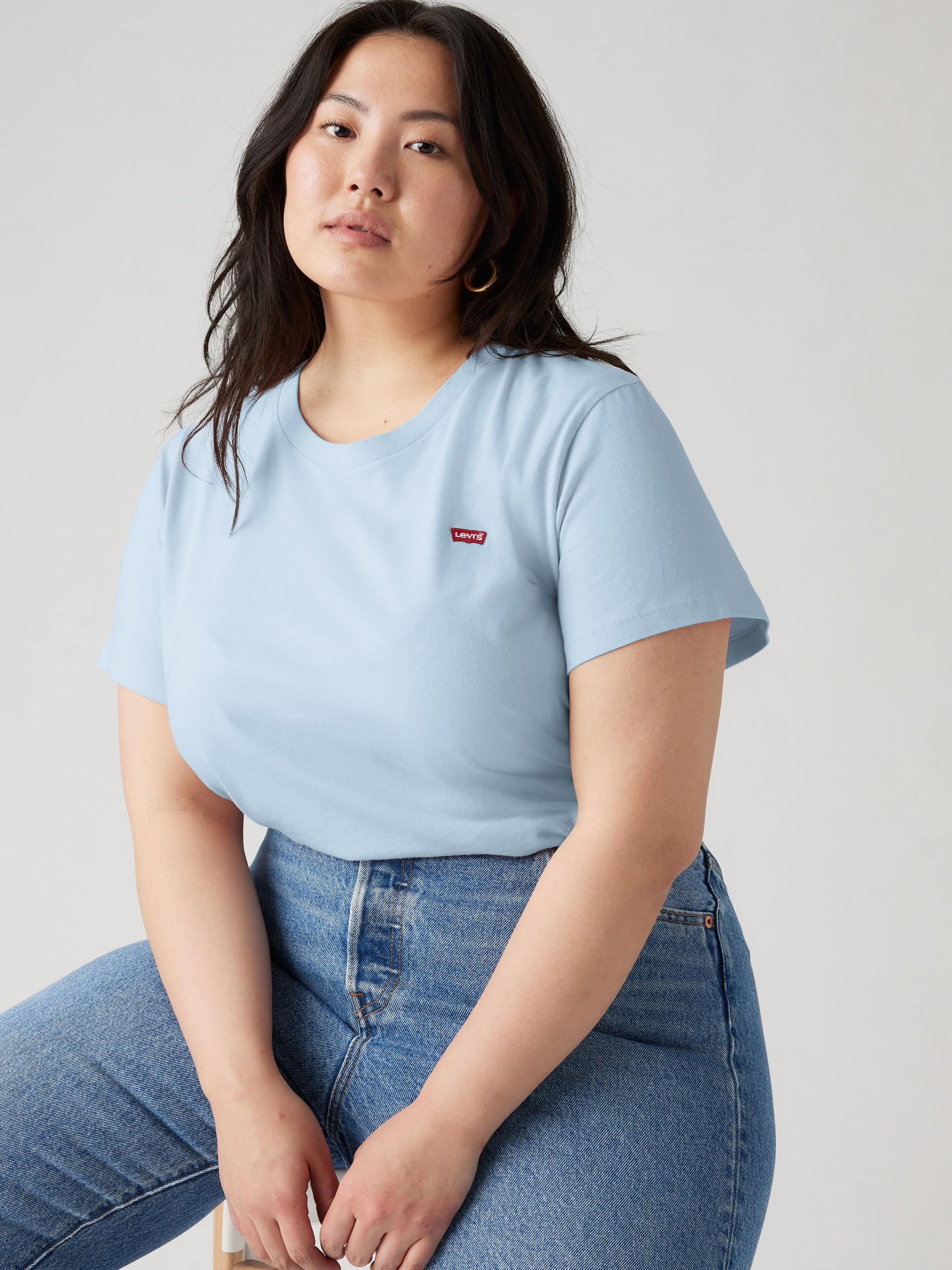 Curve Perfect Hm Tee In Chambray Blue