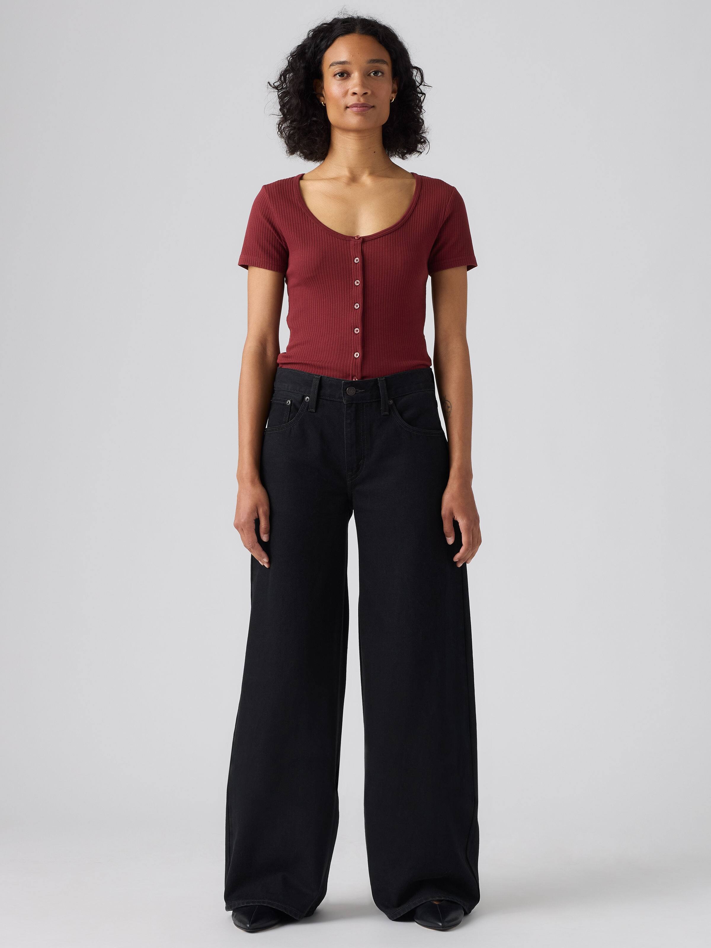 Middy Wide Leg Jeans In Open Mind