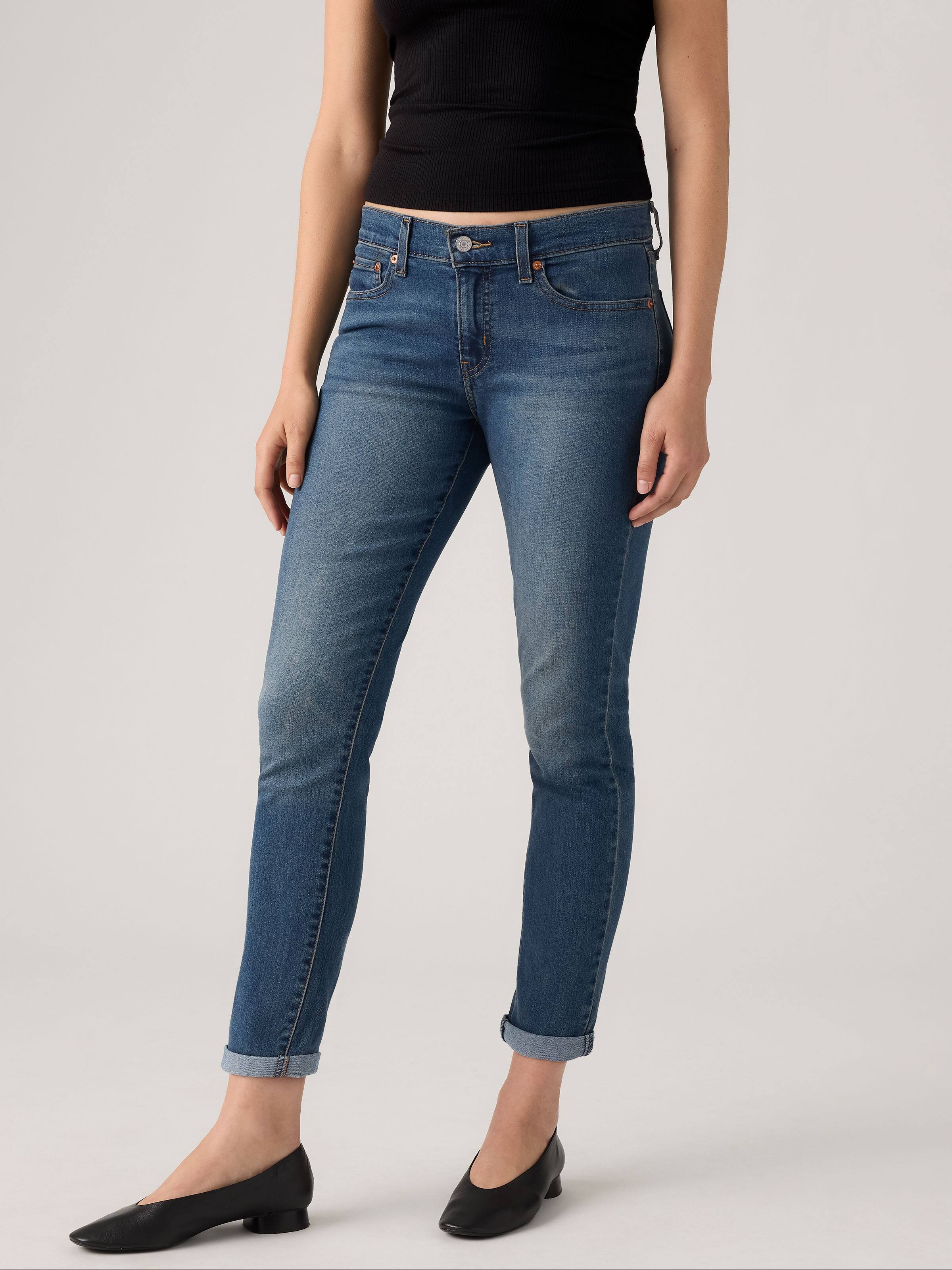 Mid Boyfriend Jeans In Work Slate