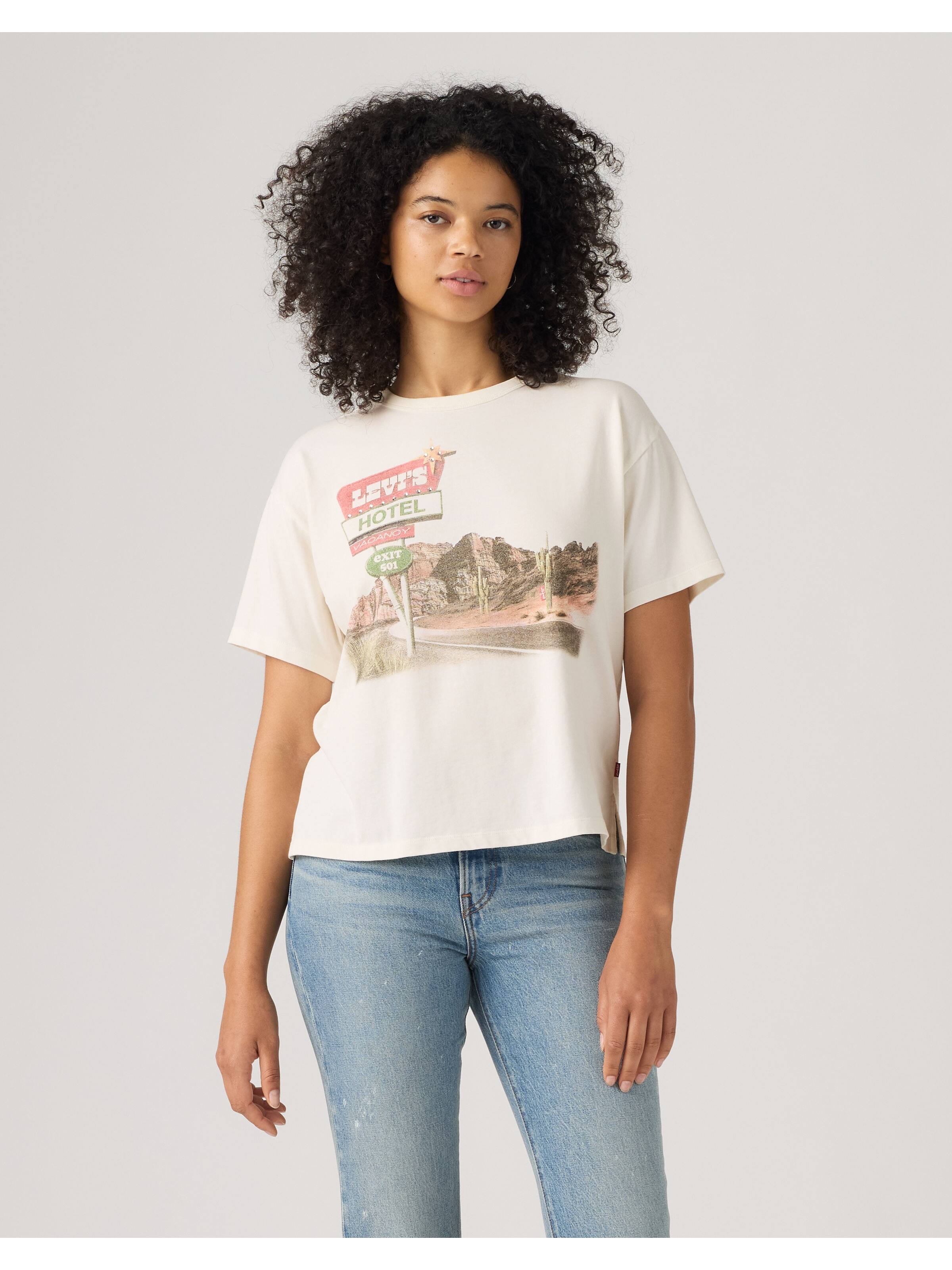 Graphic Vintage Tee In Levi's Hotel Vt Egret