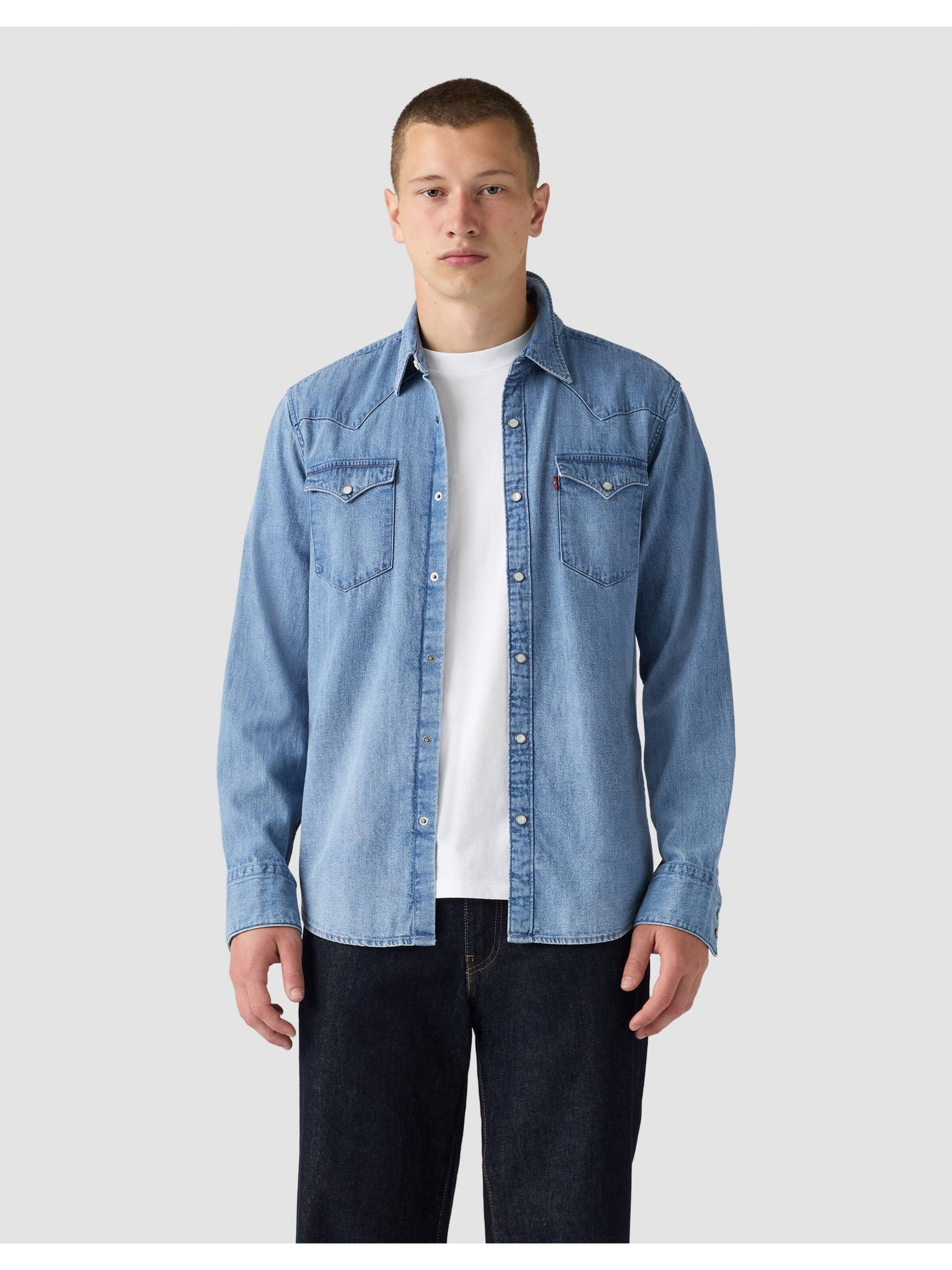 Barstow Western Shirt In Blue Sky Mountain Light