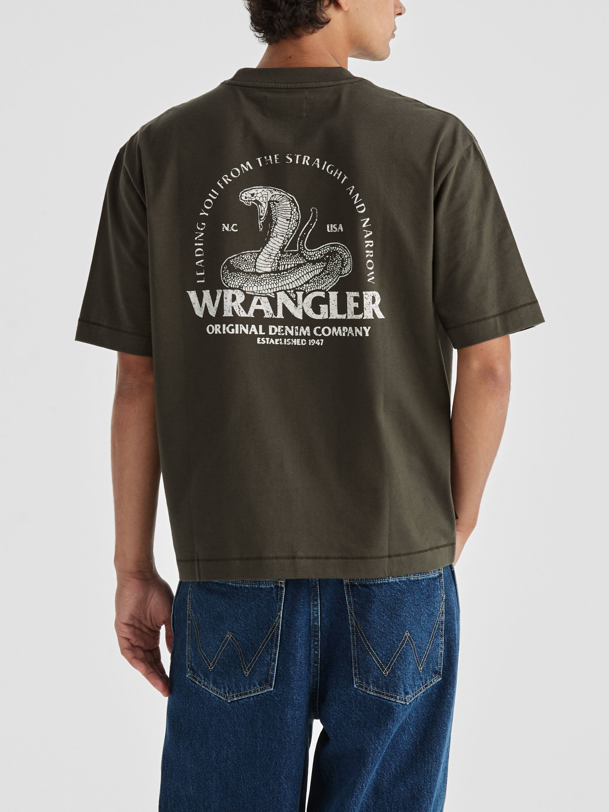Snake Stack Boxcar Tee In Dark Slate