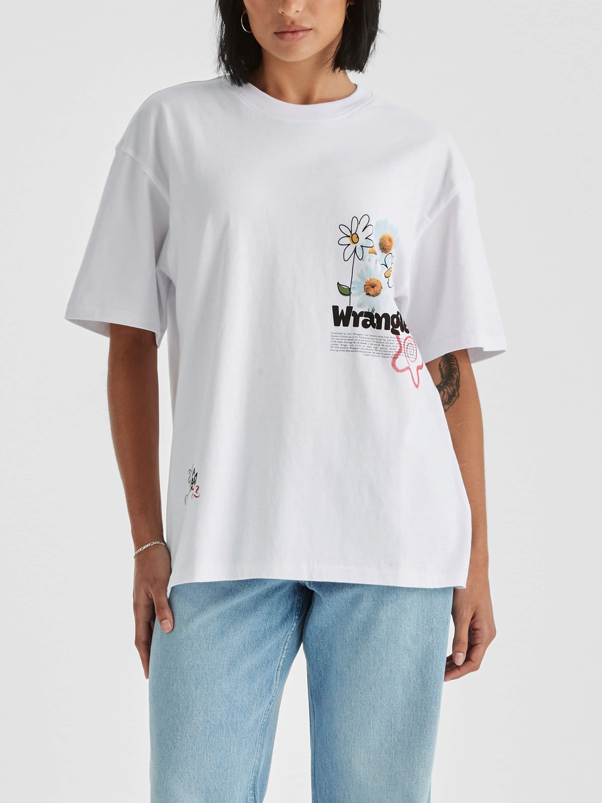 Spiral Daizie Slouch Tee In Optic White