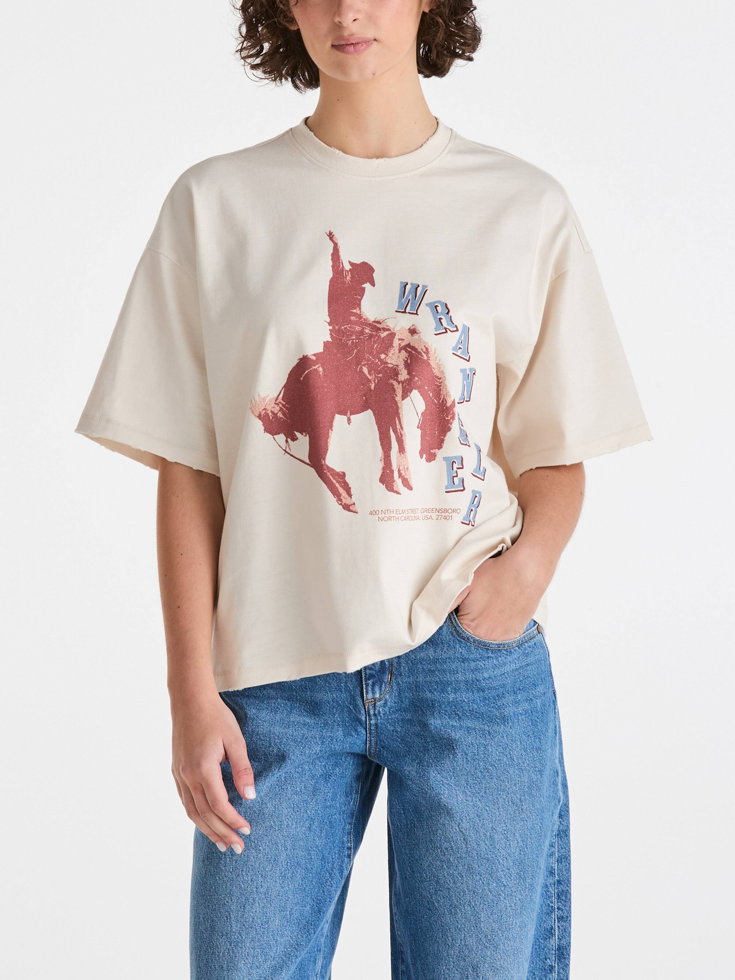 Bucking Boxed Tee In Ecru