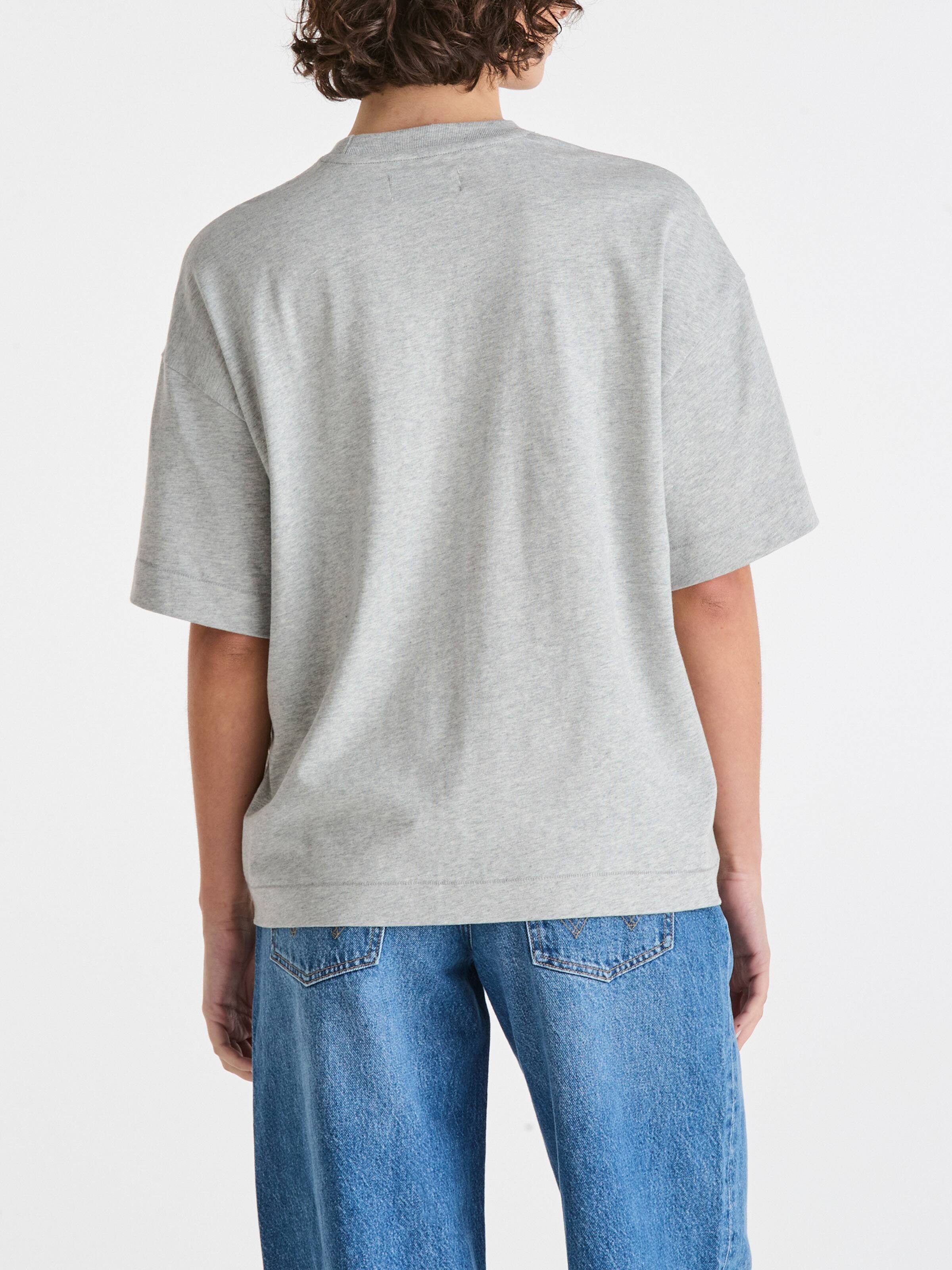 Rattled Boxed Tee In Mid Grey Marle
