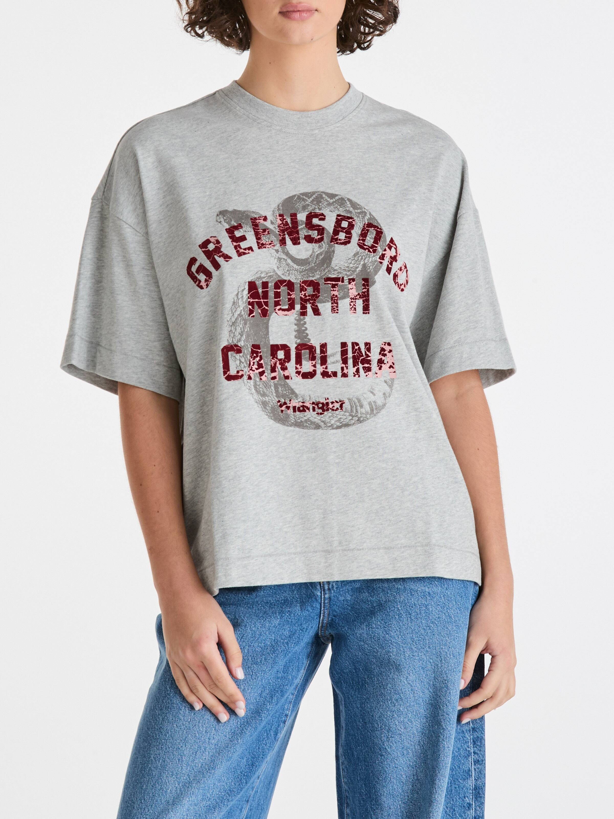 Rattled Boxed Tee In Mid Grey Marle