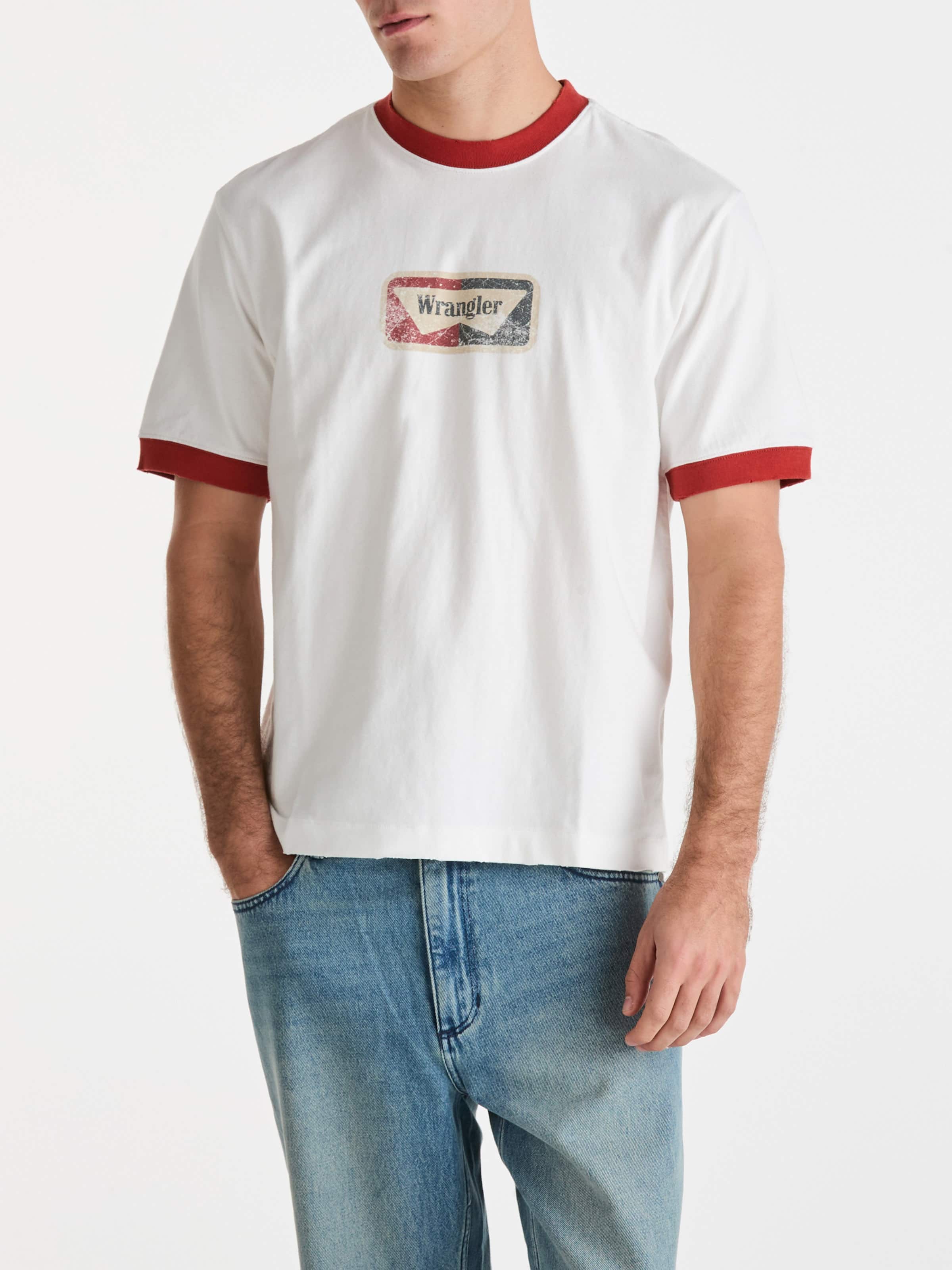 Gas Ringer Tee In Vintage White