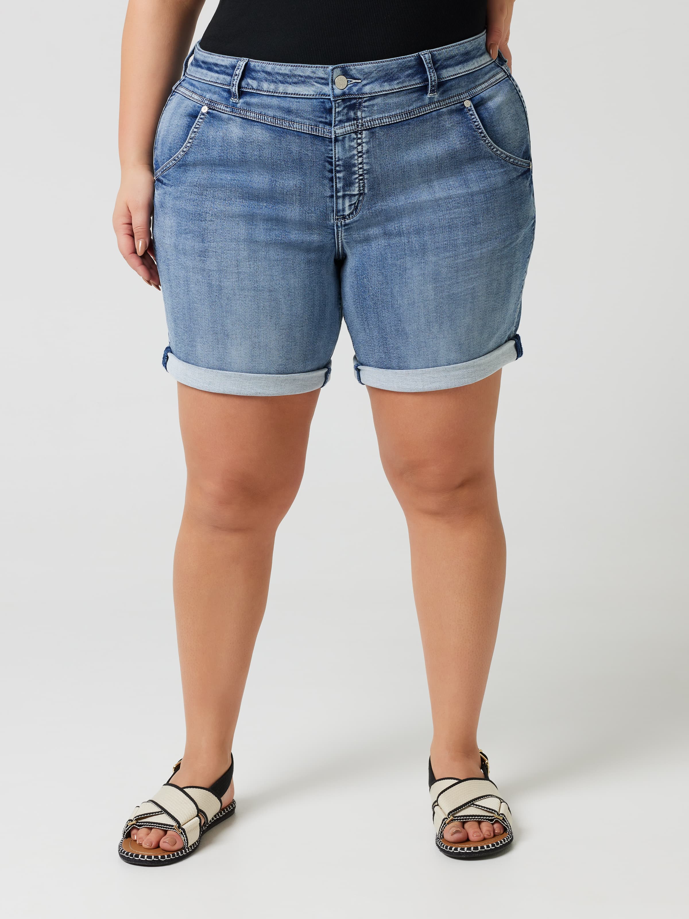 Plus size sale denim shorts nz