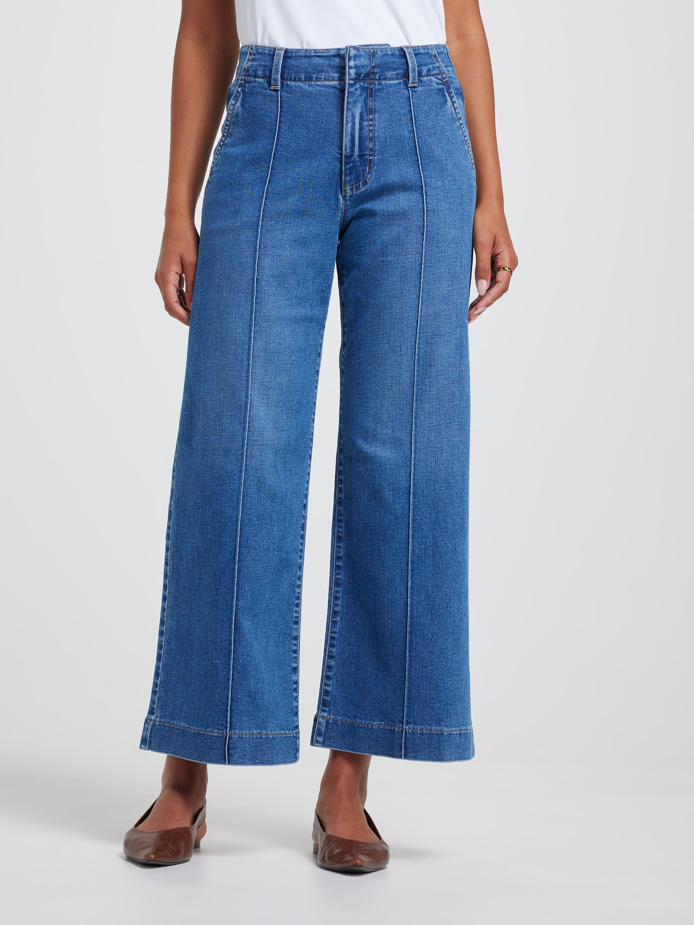 Originals Pintuck Wide Ankle Jean