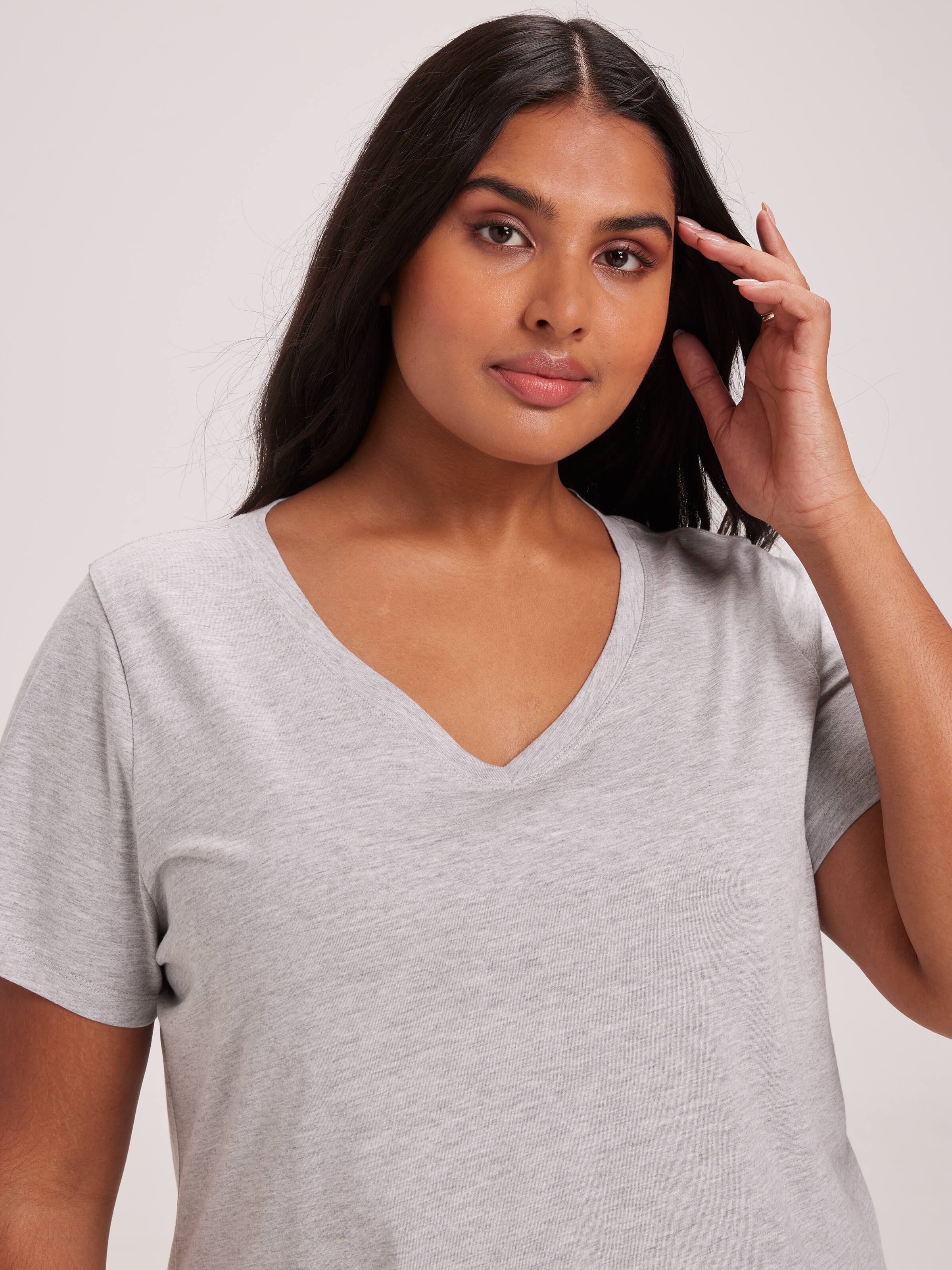 Curve Perfect V Neck Boyfriend Tee