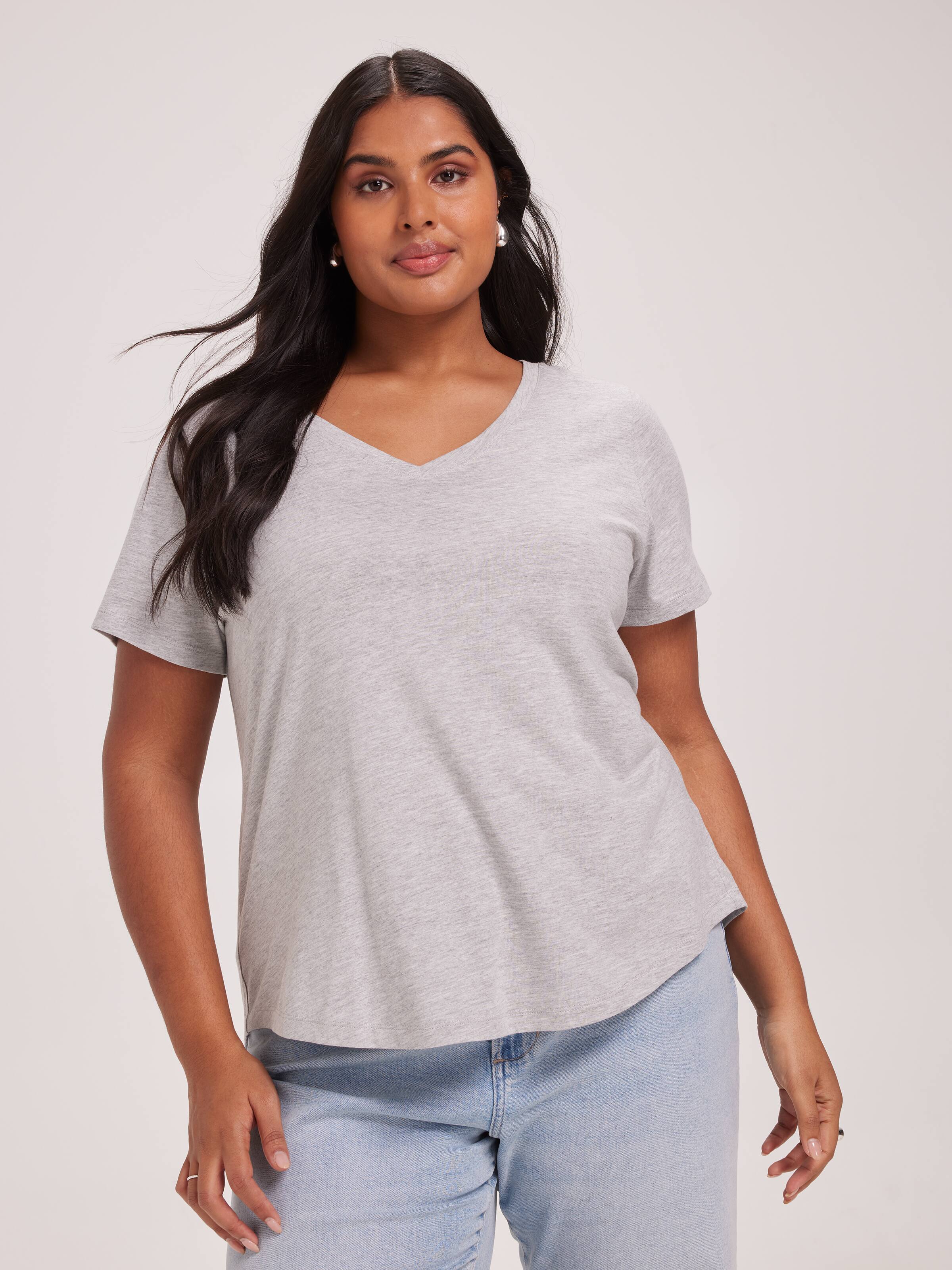 Curve Perfect V Neck Boyfriend Tee