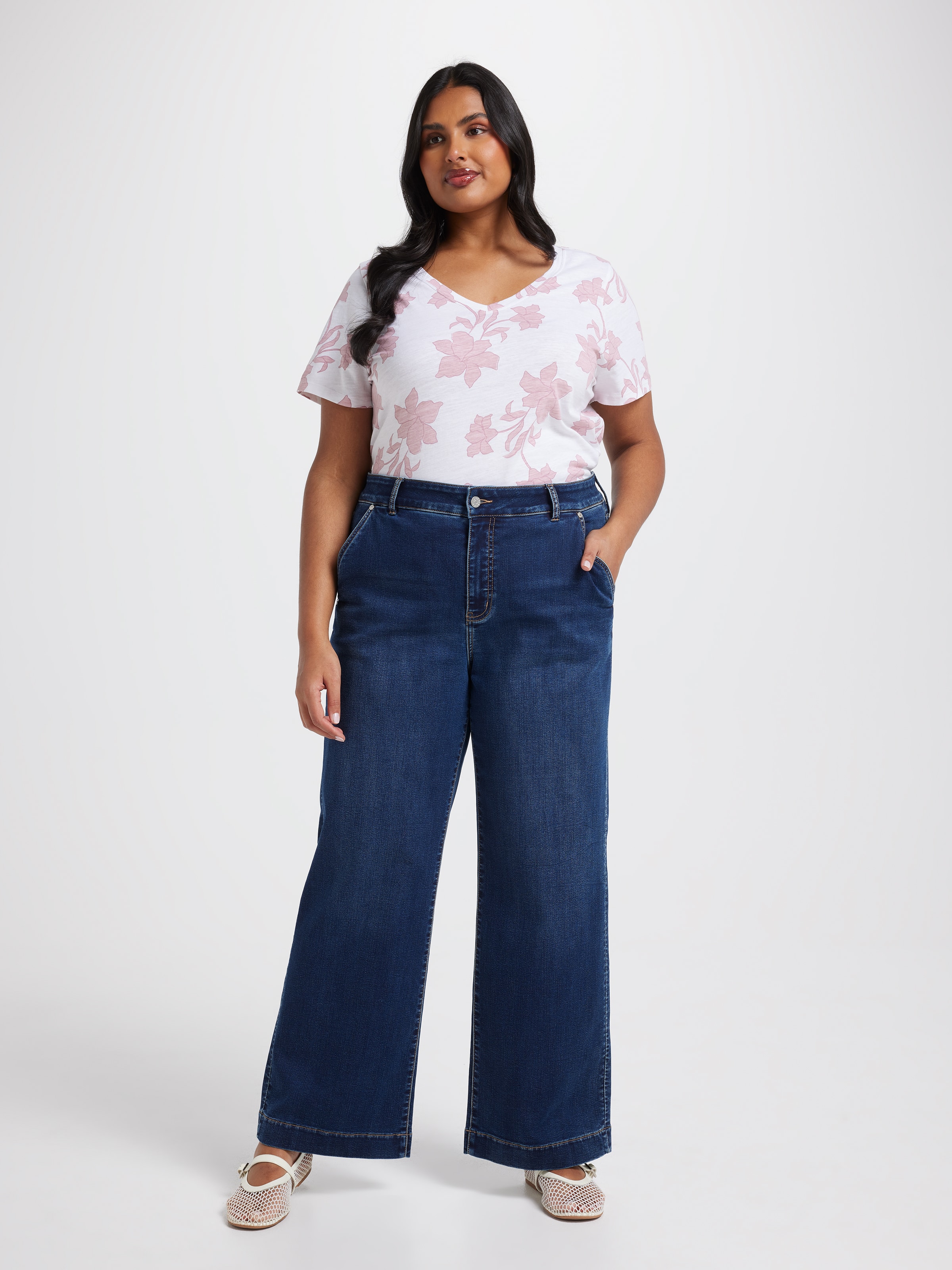 Curve Perfect V Neck Boyfriend Tee