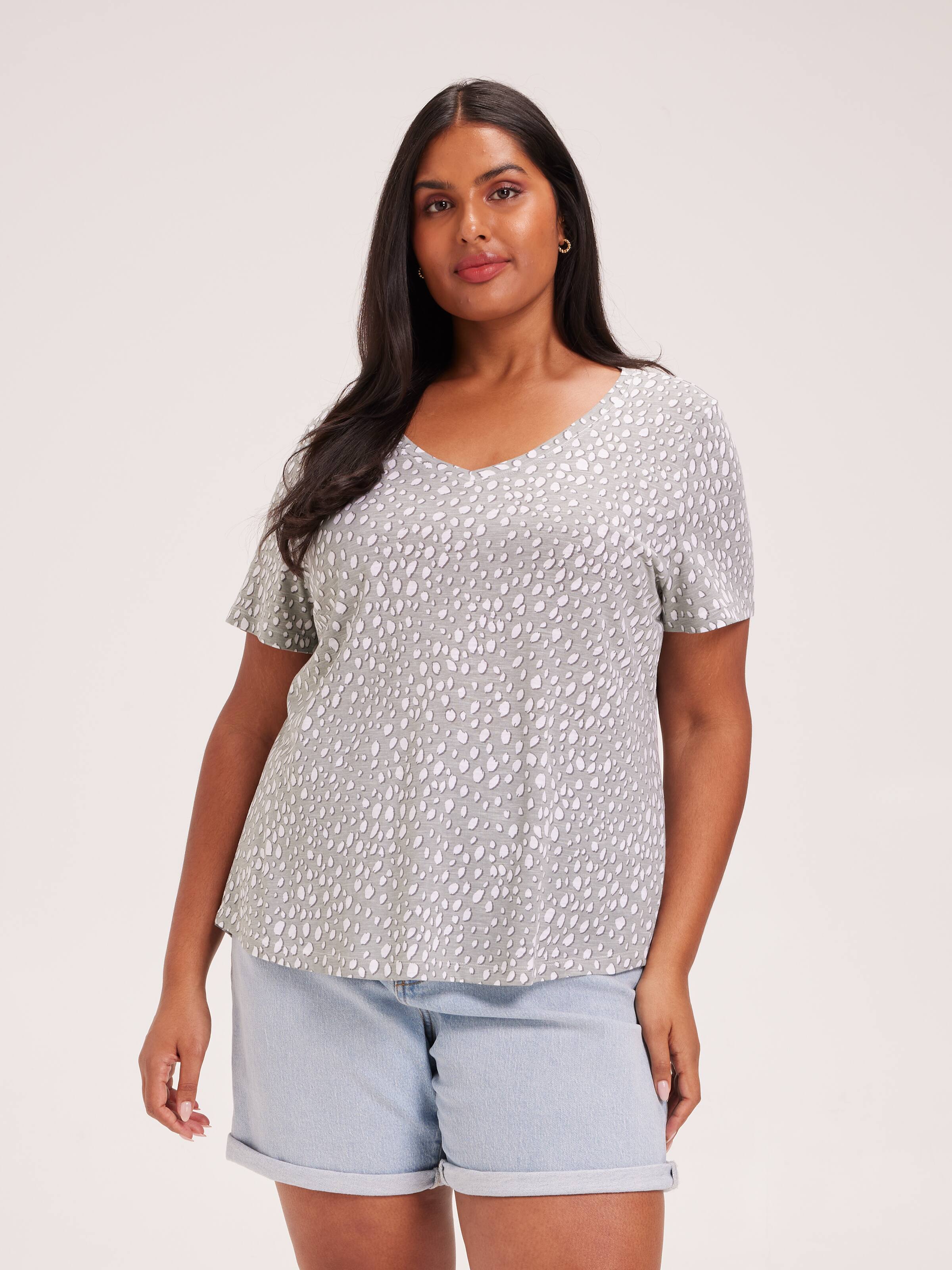 Curve Perfect V Neck Boyfriend Tee