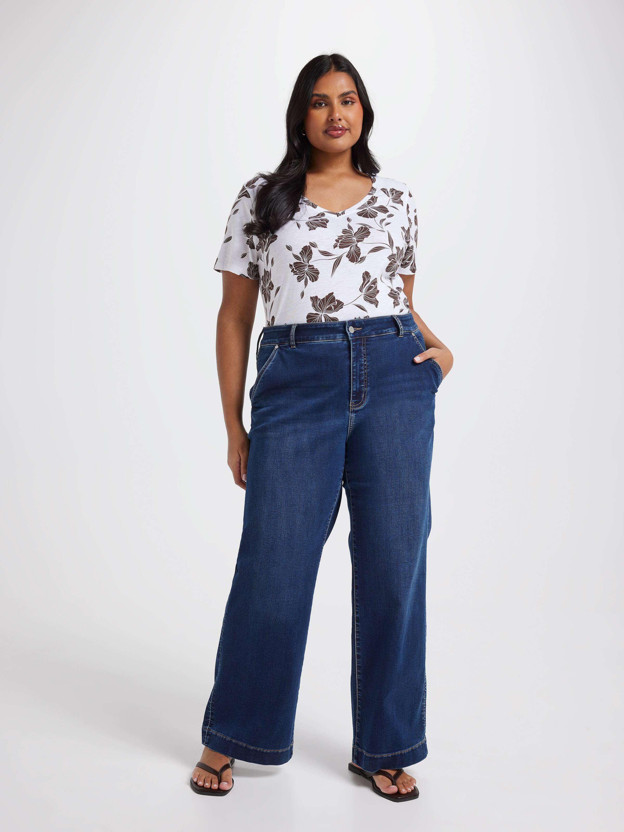 Curve Perfect V Neck Boyfriend Tee