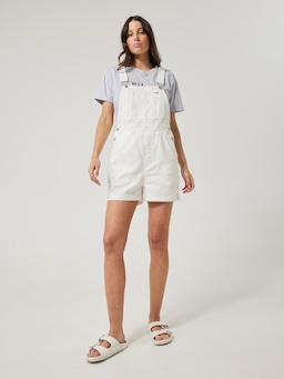 90'S Dungaree Short In Vintage White