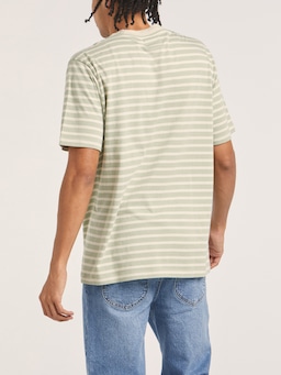 Relaxed Tee In Sage Stripe