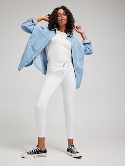 Mid Ankle Skimmer Jean In Bright White