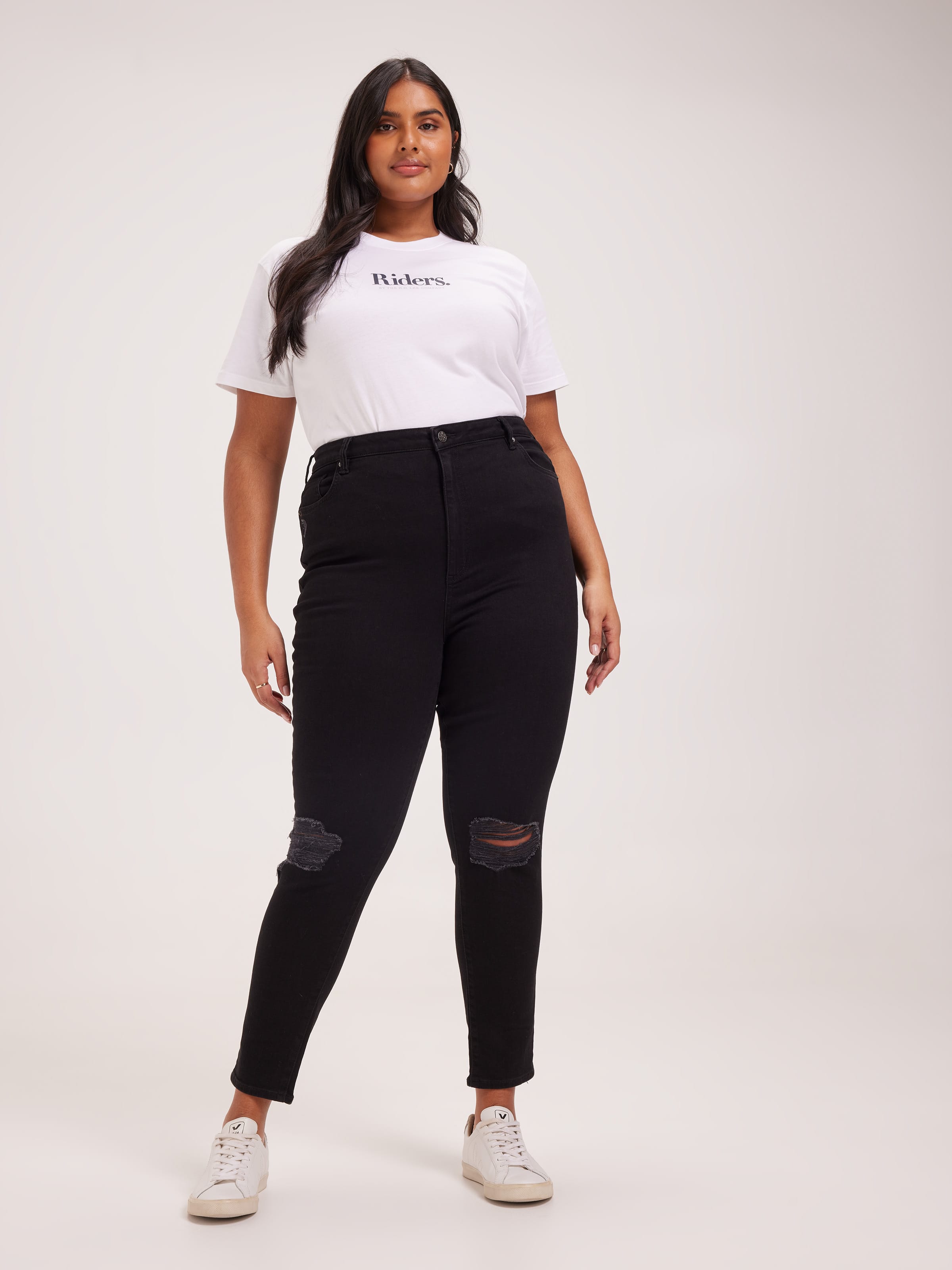High Rider Super Skinny Jean In Black Ruin
