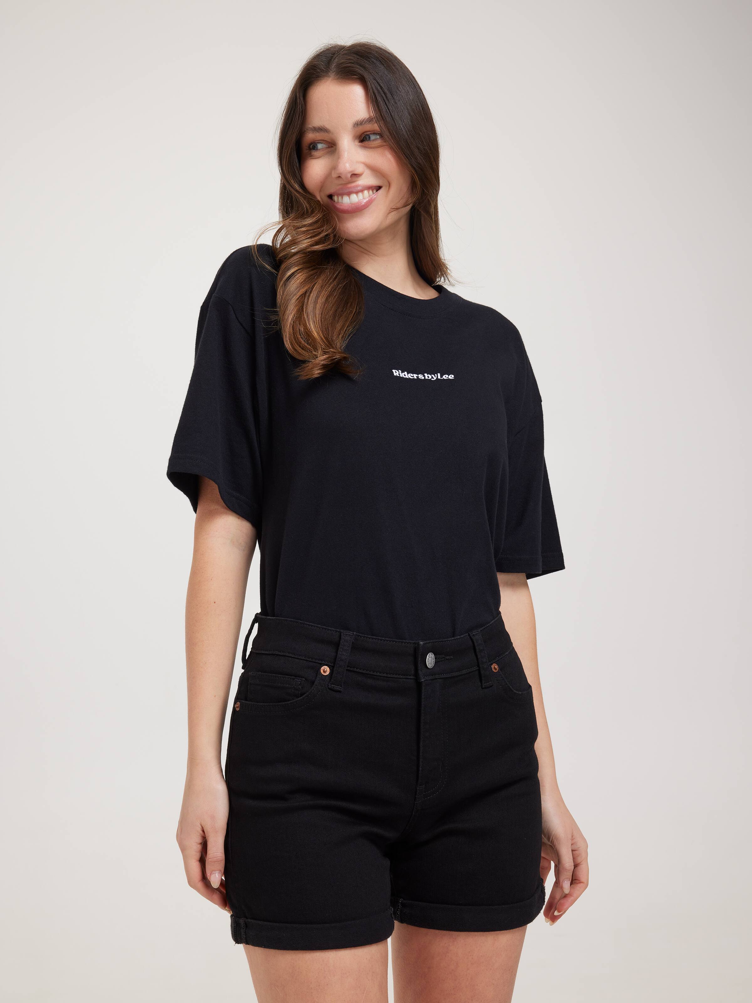 Mid Thigh Short In Jet Black