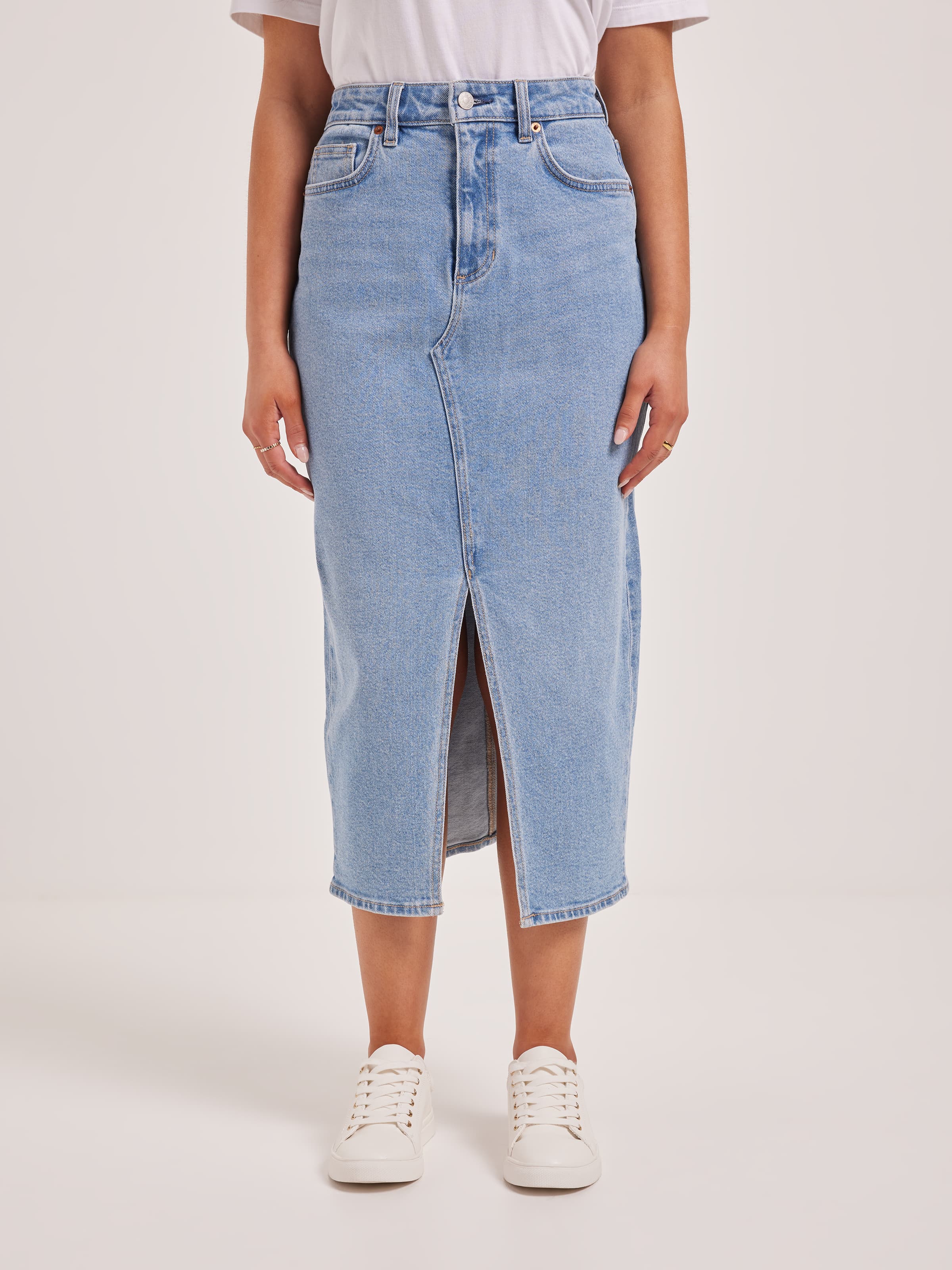 Midi Repair Skirt In Blue Charisma