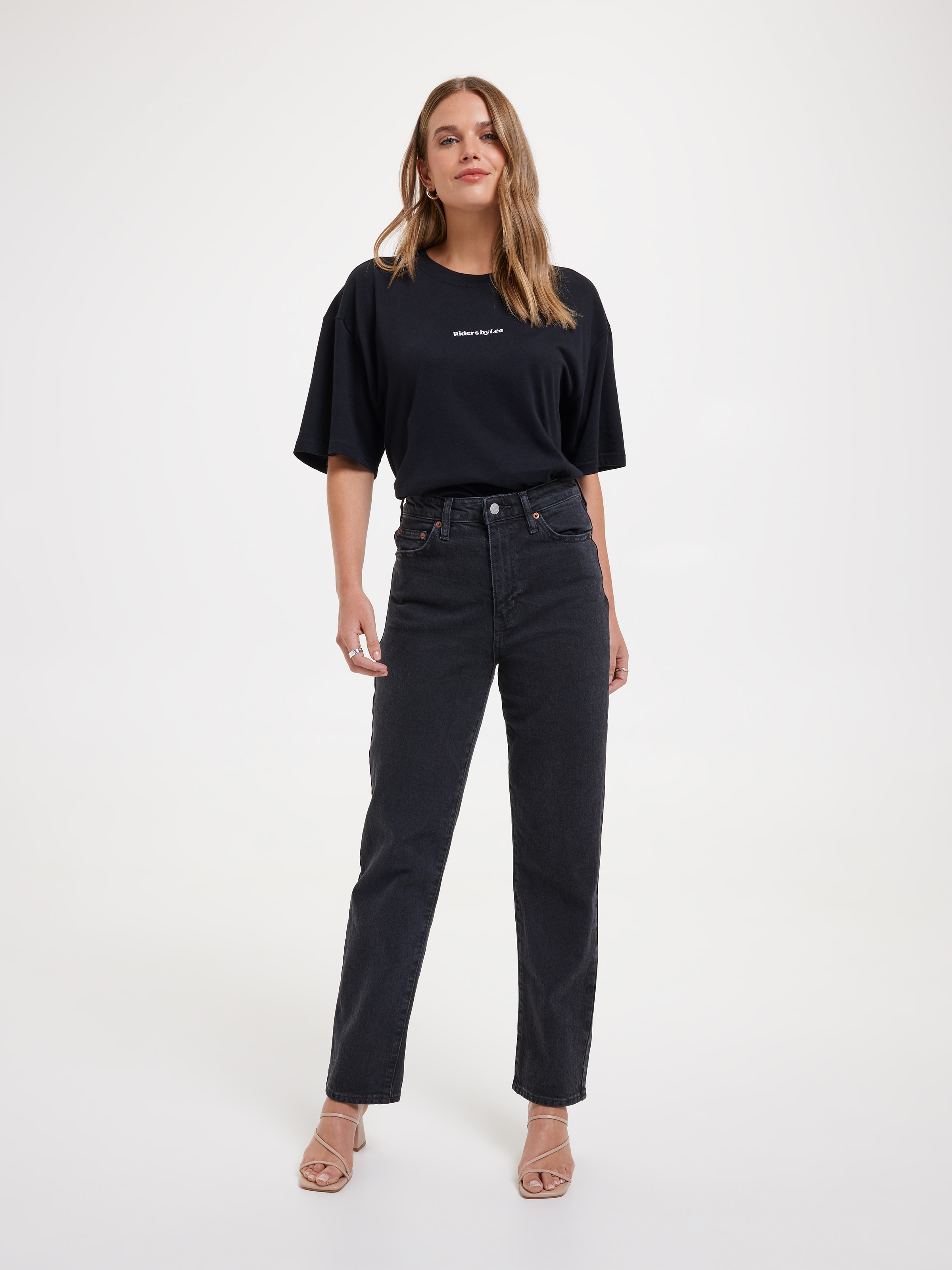Hi Straight Jean In Charred Black